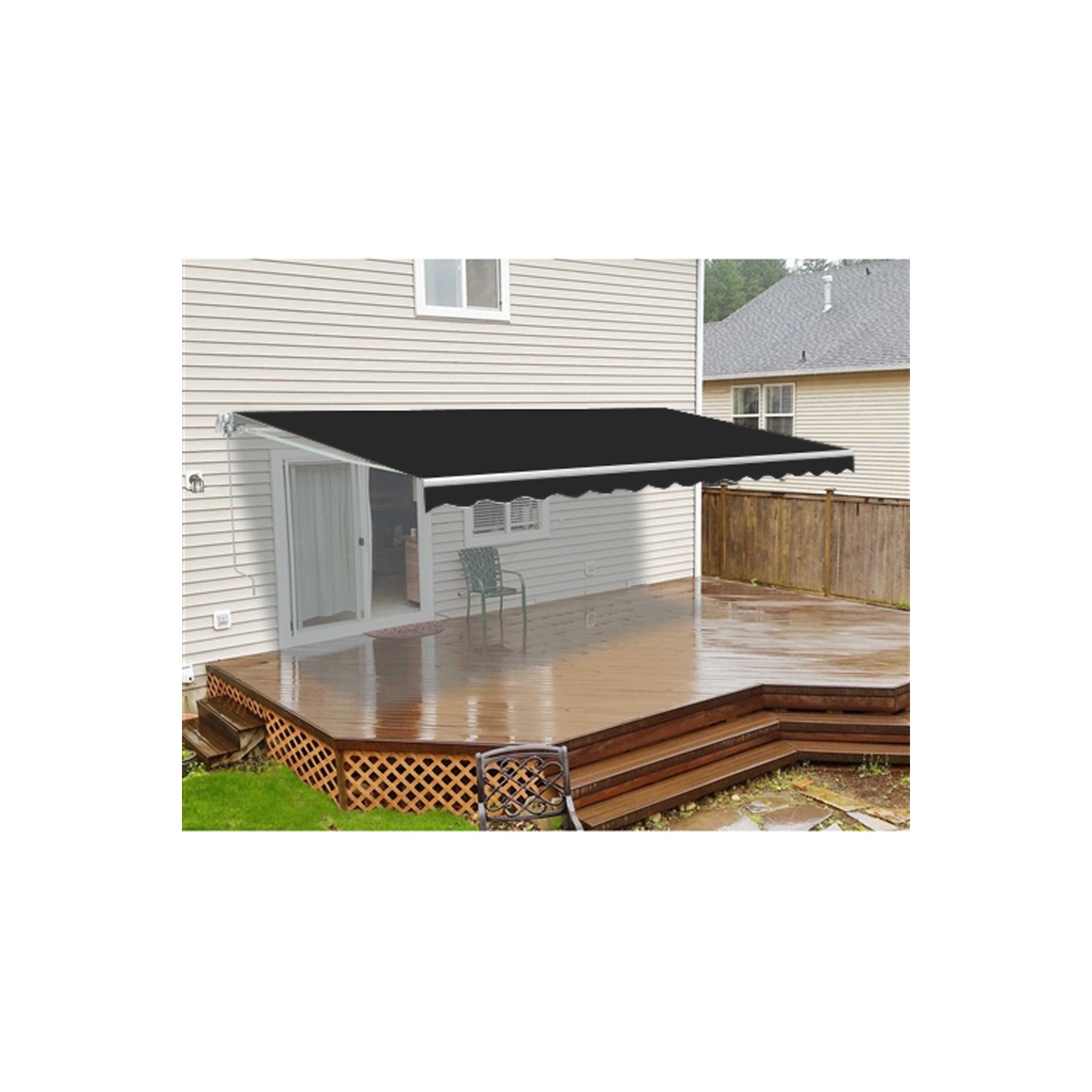 ALEKO FAB16X10BK81 Retractable Awning Fabric Replacement 16 x 10 Feet Black