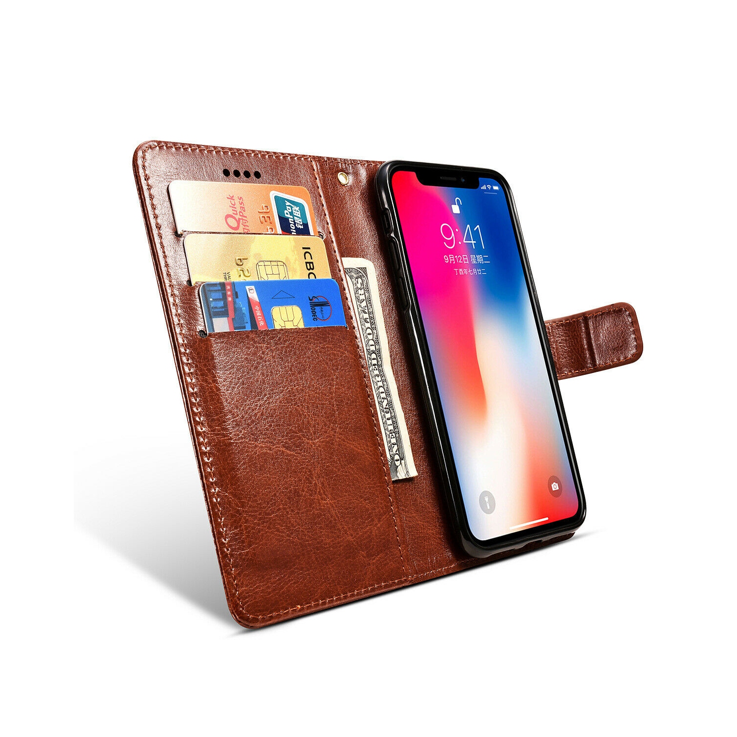 Pour Samsung Galaxy NOTE 10 PLUS Magnétique Etui portefeuille en cuir housse Carte coque