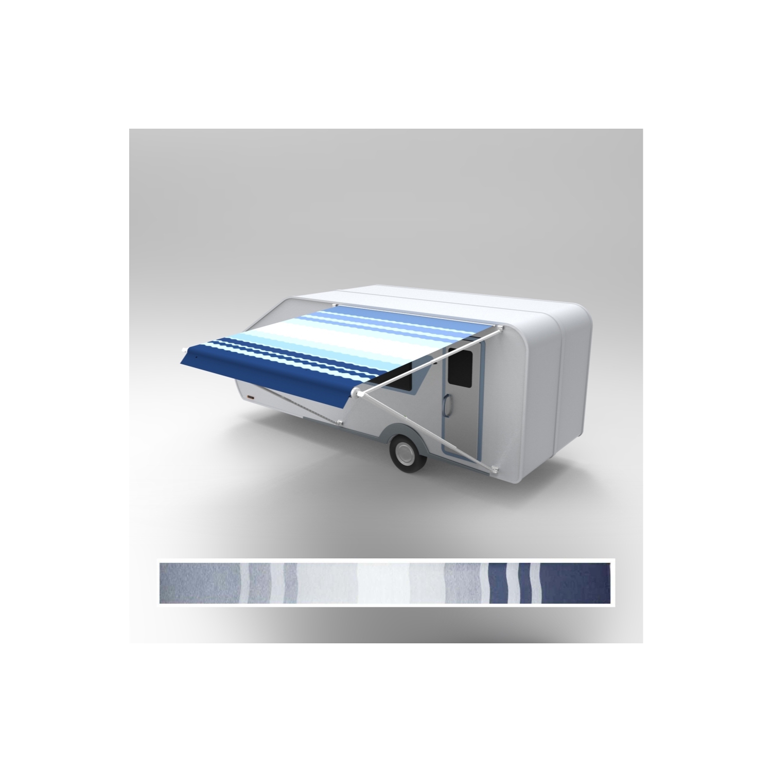 ALEKO® 12X8 Feet Vinyl RV Awning Fabric Replacement for Retractable Awning, BLUE STRIPES