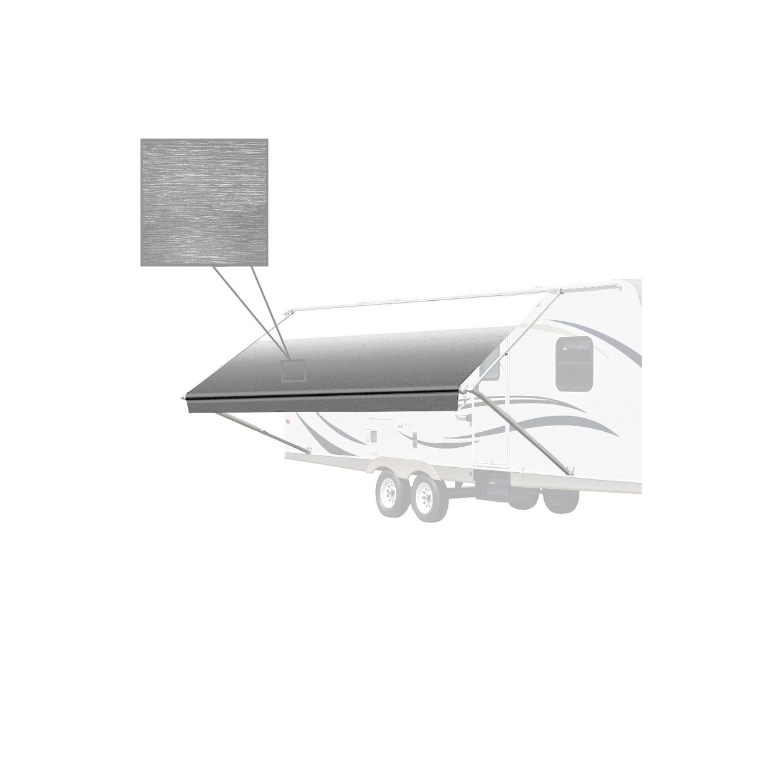 ALEKO® 15X8 Feet Vinyl RV Awning Fabric Replacement for Retractable Awning, GREY