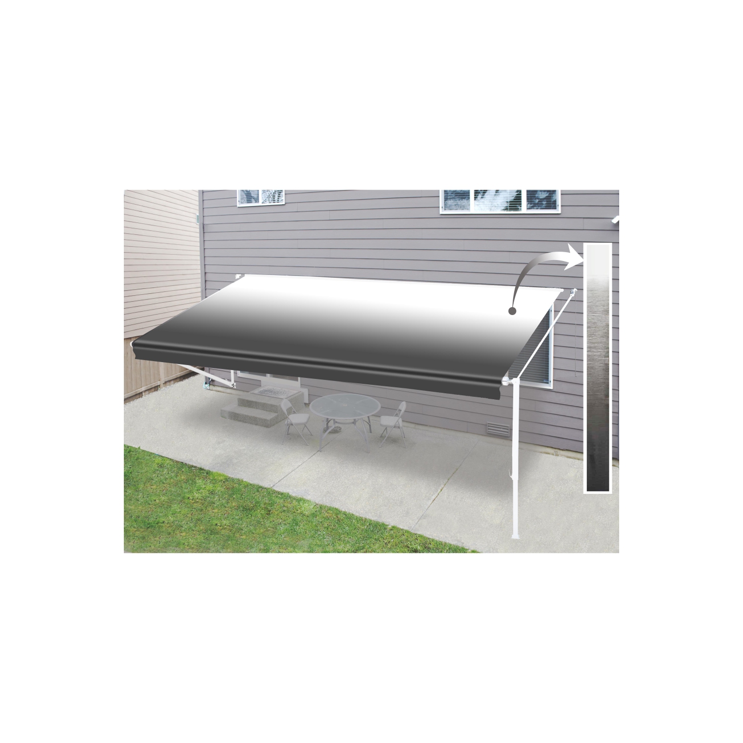 ALEKO® 10X8 Feet Vinyl RV Awning Fabric Replacement for Retractable Awning, Black Fade Color