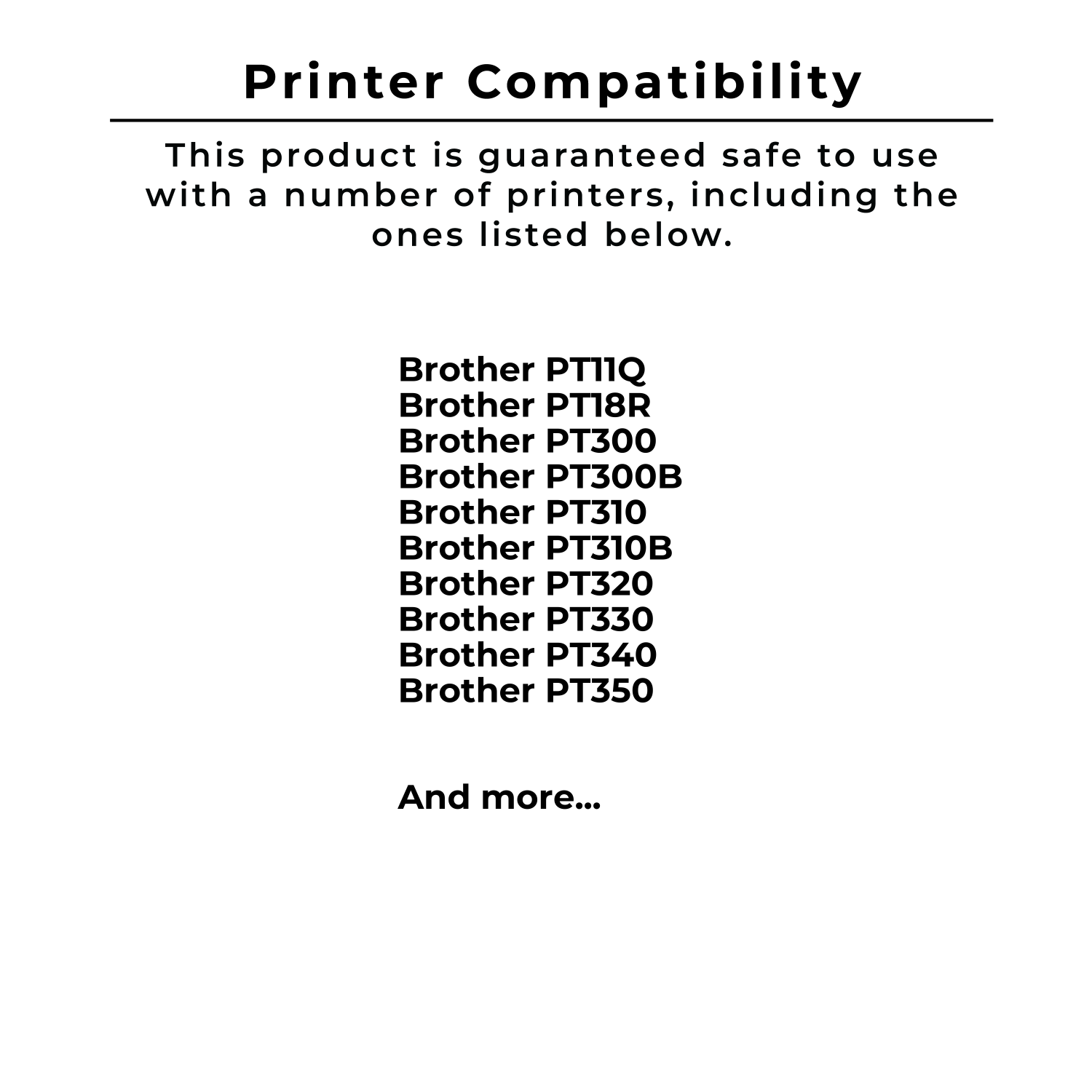Zoomtoner Compatible BROTHER P-Touch TZE-111 Ribbon 1/4" x 26' Black on Clear