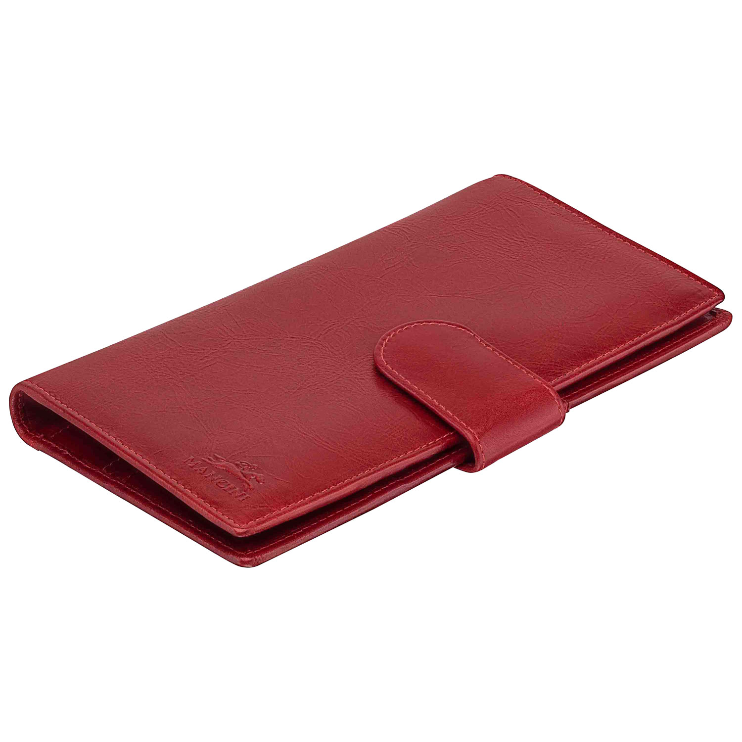 Portefeuille de voyage RFID à deux volets en cuir véritable Casablanca de Mancini - Rouge