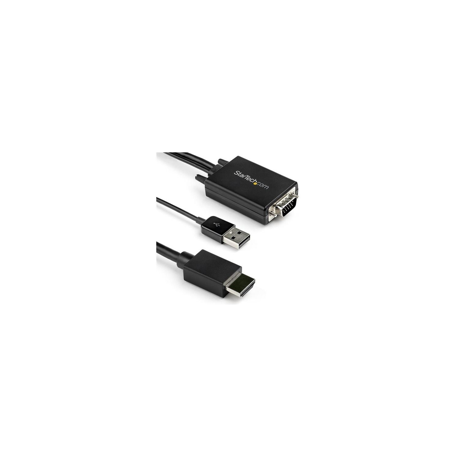 StarTech VGA to HDMI Adapter Cable - 2 m - USB Audio - VGA to HDMI converter with Audio Support (VGA2HDMM2M)