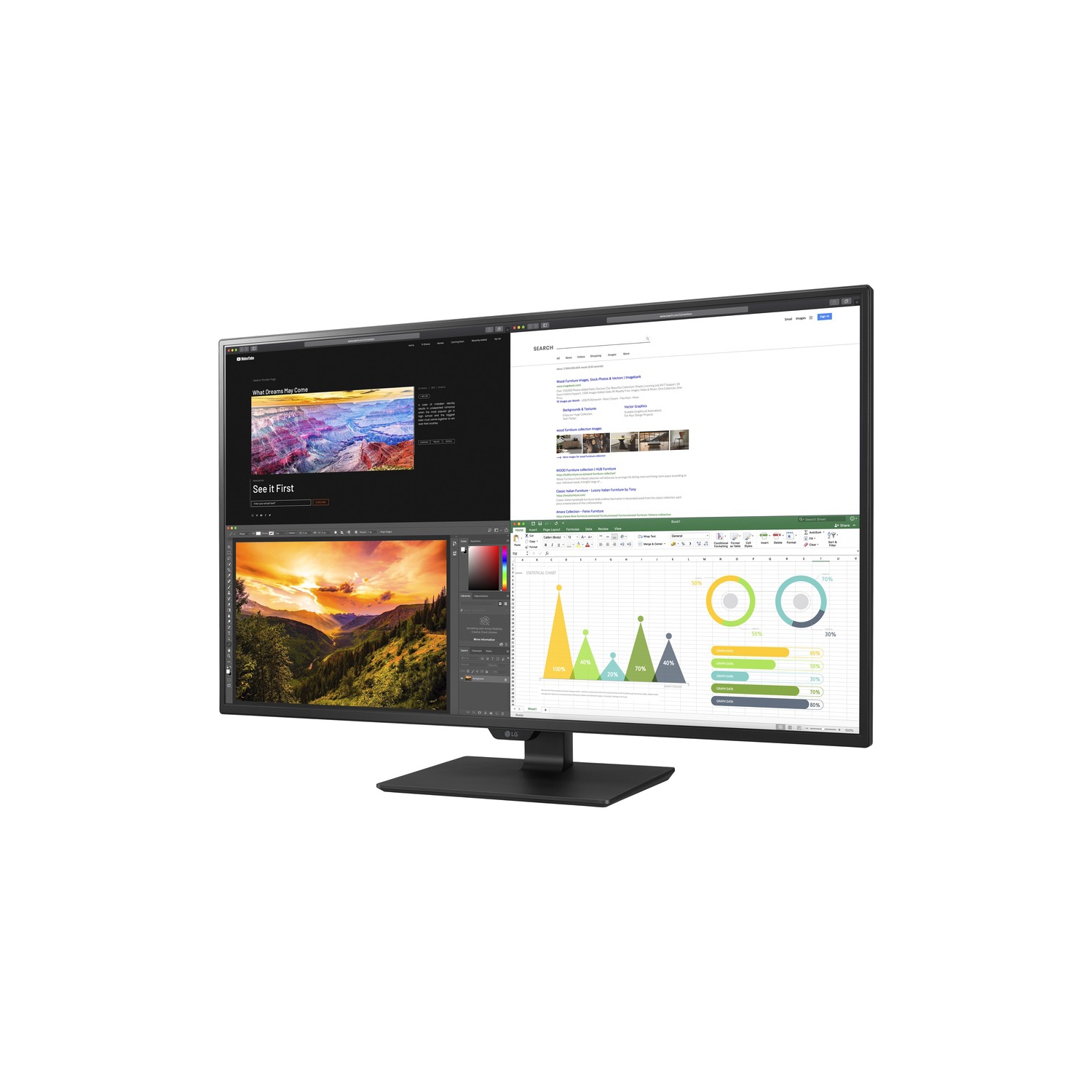 LG 43UN700-B 43" Class UHD (3840 X 2160) IPS Display with USB Type-C and HDR10 with 4 HDMI "puts Monitor