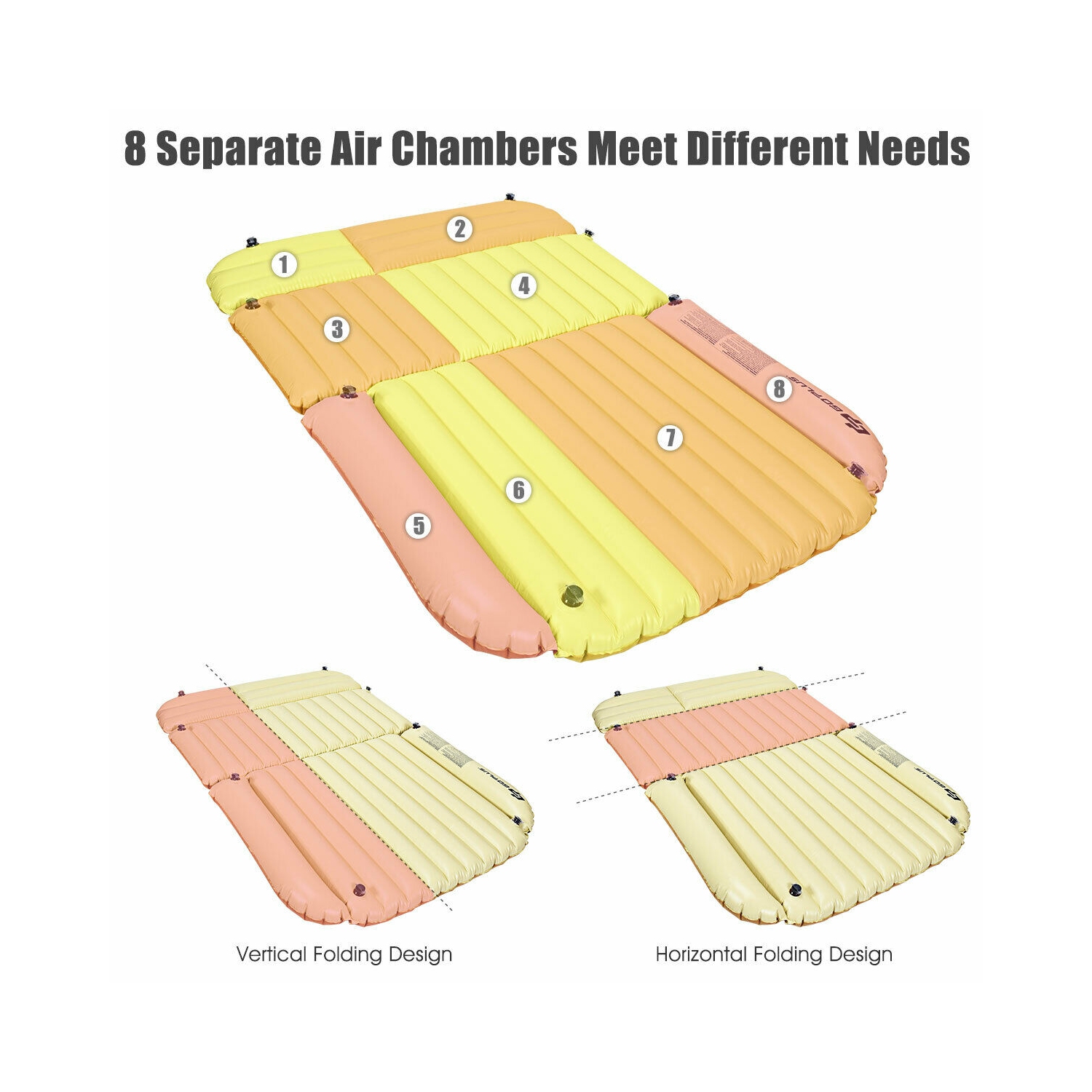 Gymax Inflatable SUV Air Backseat Mattress Flocking Travel Pad w/Pump Camping Travel