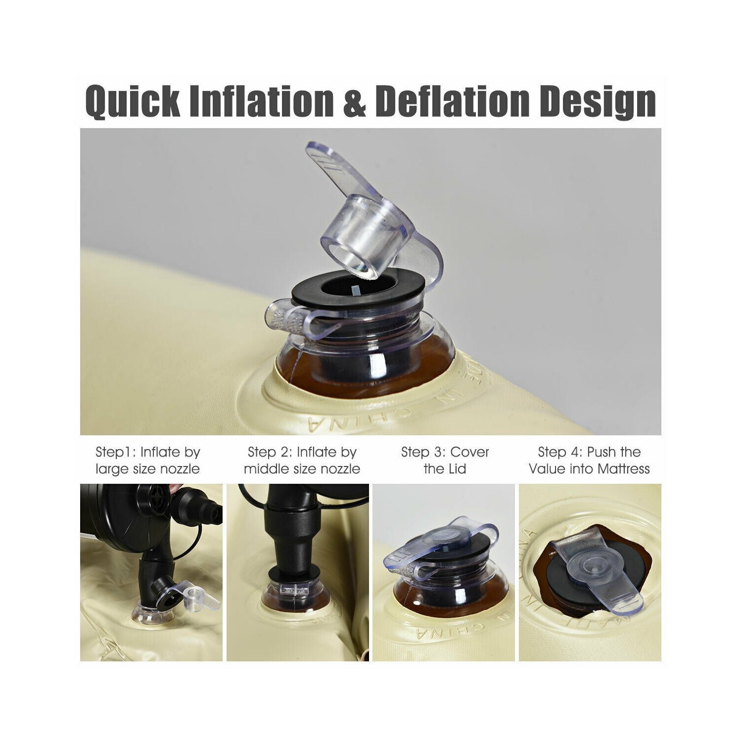 Gymax Inflatable SUV Air Backseat Mattress Flocking Travel Pad w/Pump Camping Travel