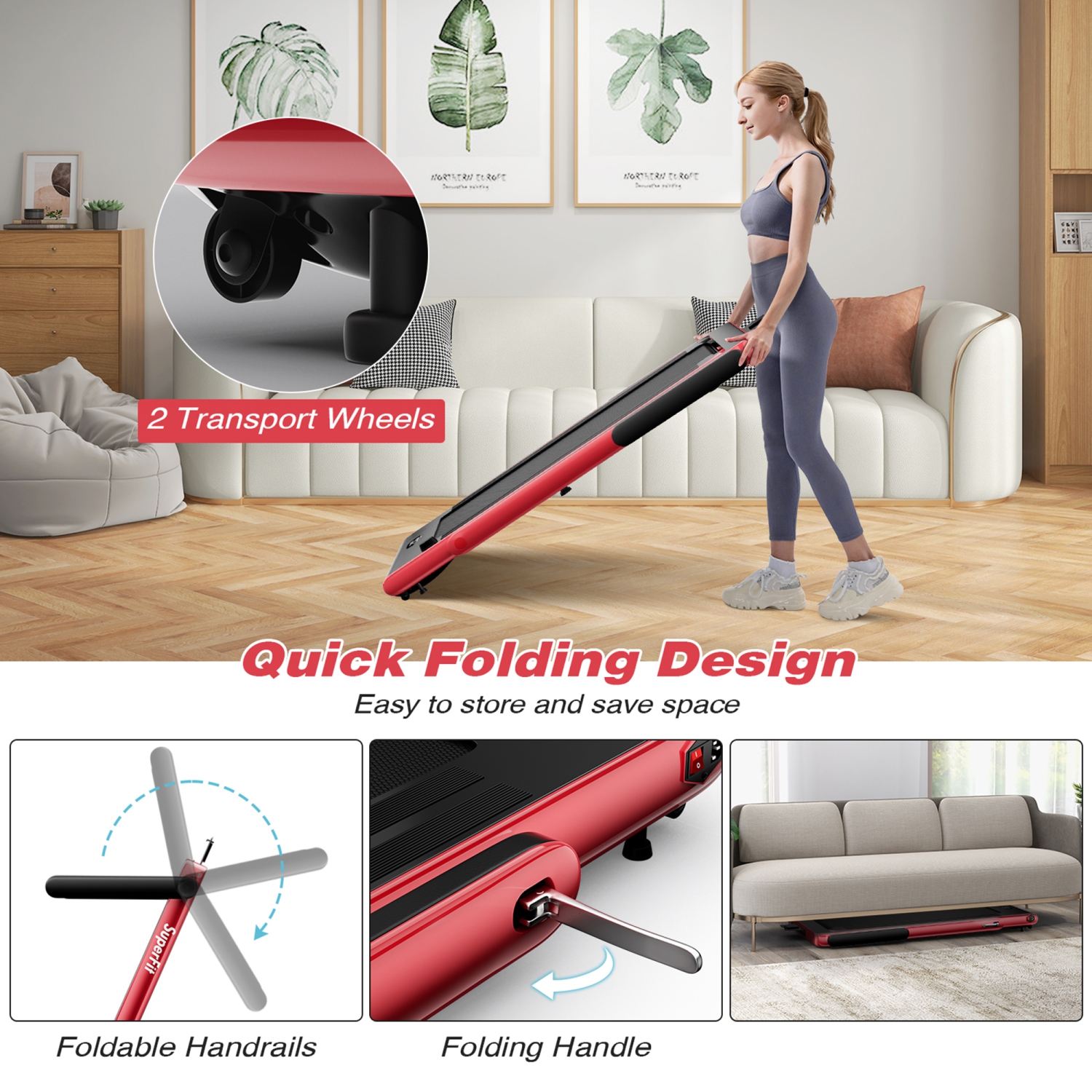 Gymax 2.25HP Folding Treadmill