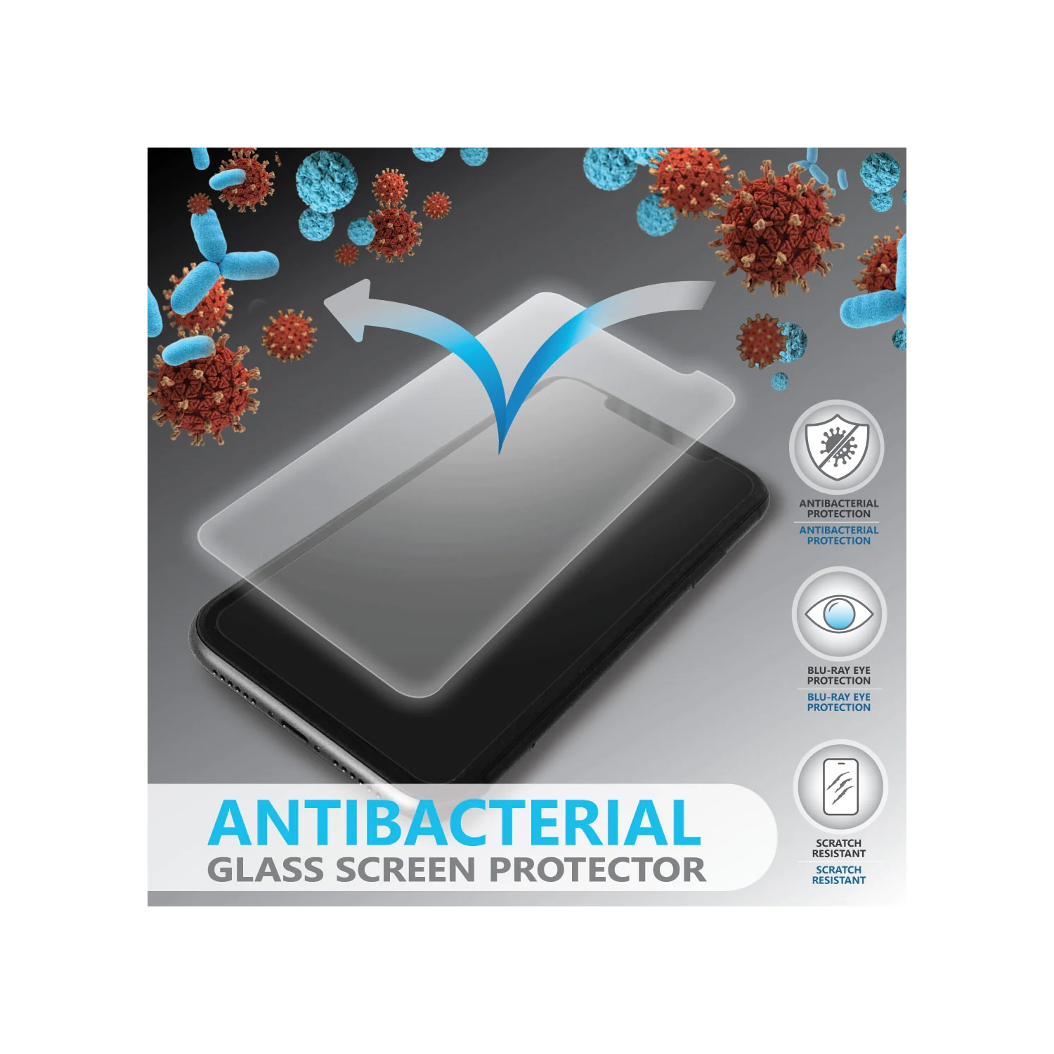 Protecteur d’écran antibactérien Luminosity pour iPhone 11 Pro/XS/X