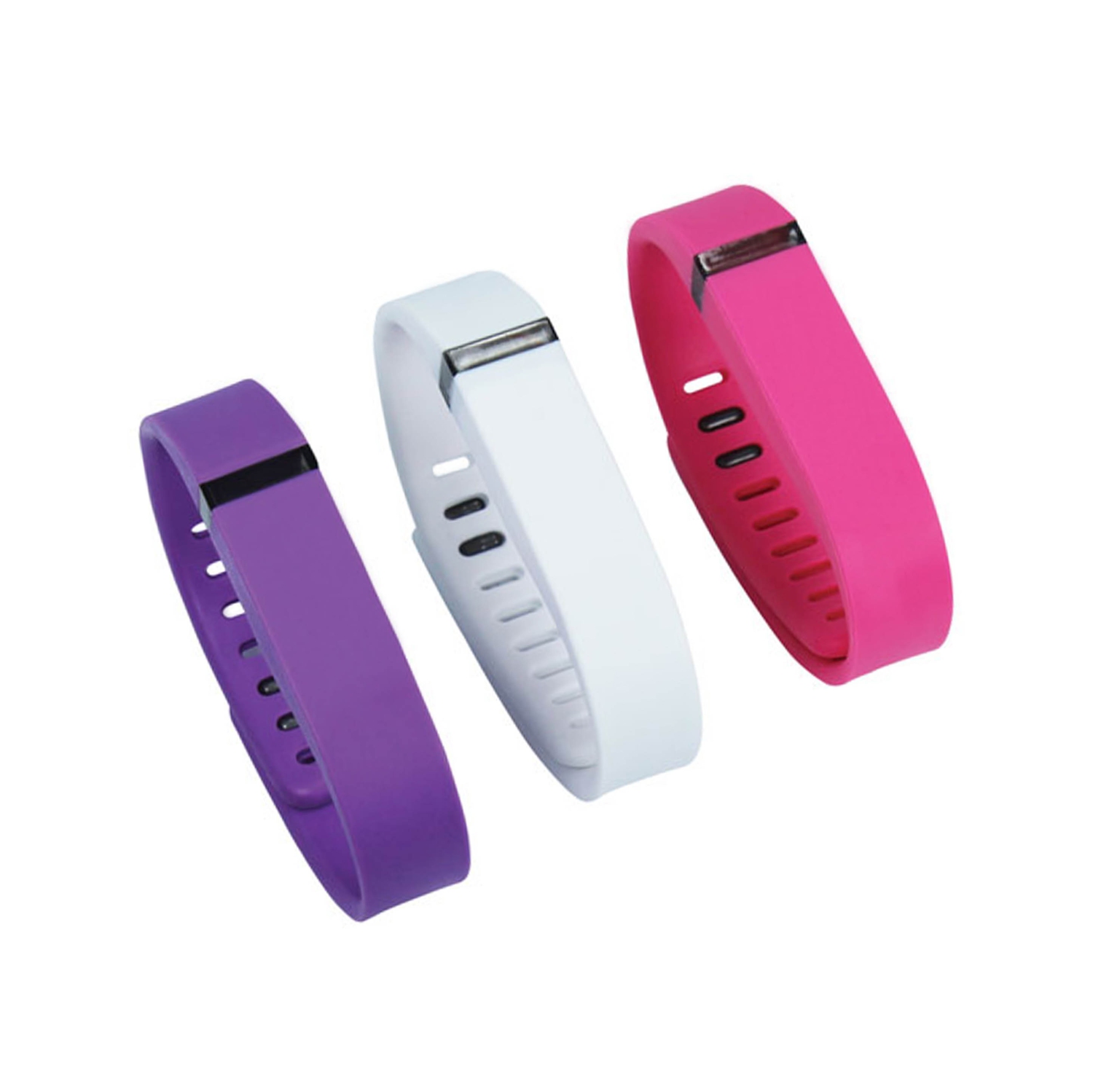 Adreama Silicone Replacement Band for Fitbit Flex - 3 pack (Purple/White/Pink)