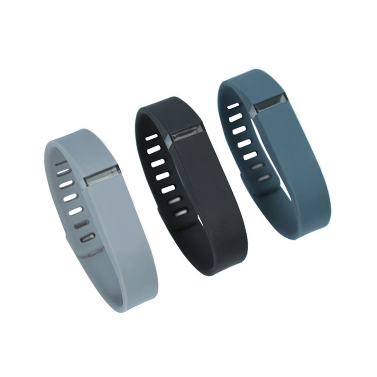 Adreama Silicone Replacement Band for Fitbit Flex - 3 pack (Grey/Black/Dark Teal)