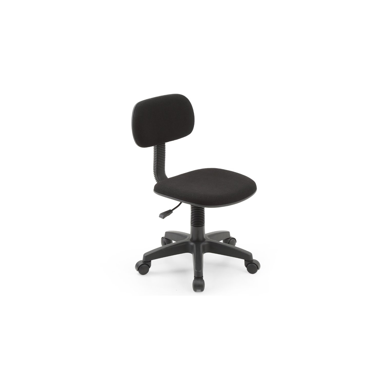Hodedah Armless Adjustable Height Swivelling Kids Task Chair in Black Fabric