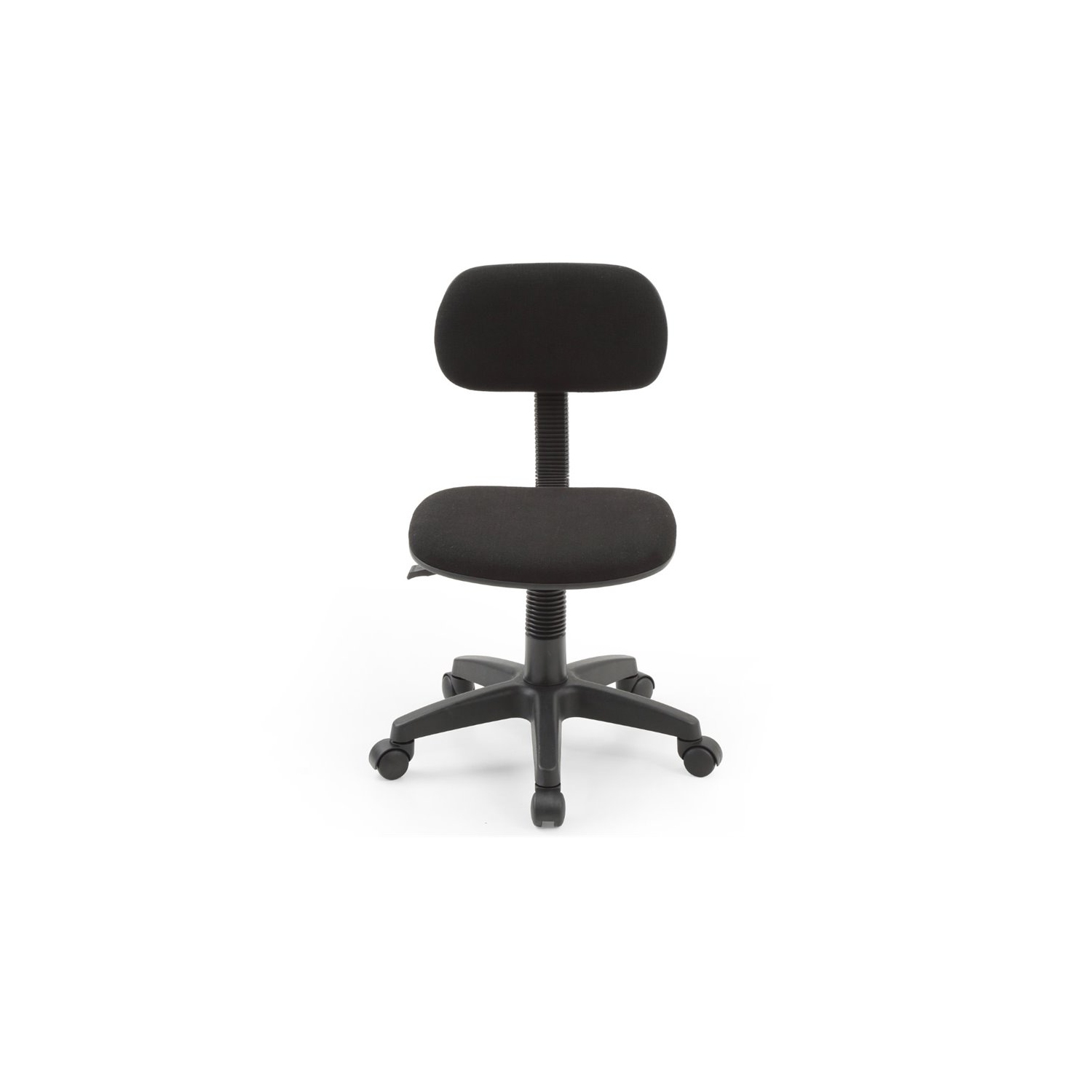 Hodedah Armless Adjustable Height Swivelling Kids Task Chair in Black Fabric