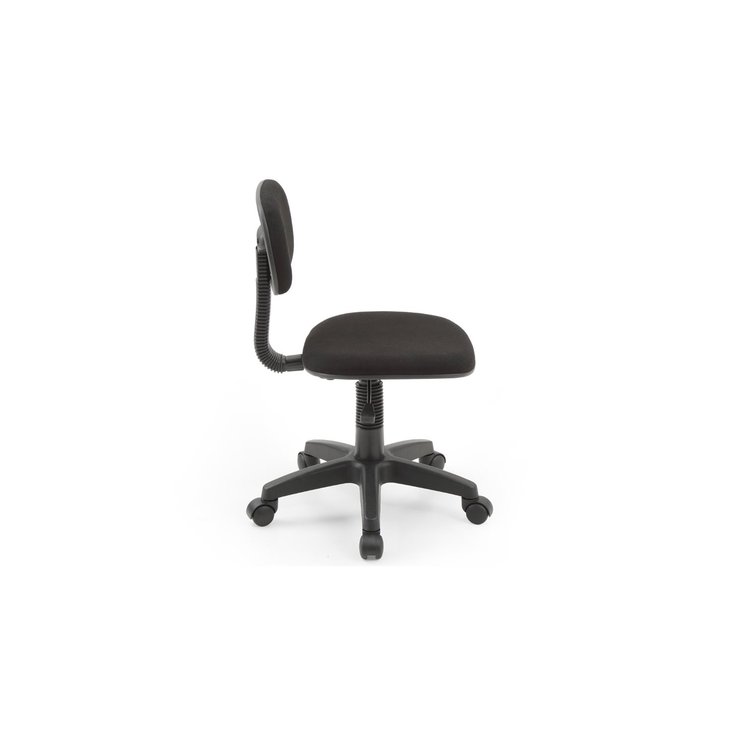 Hodedah Armless Adjustable Height Swivelling Kids Task Chair in Black Fabric
