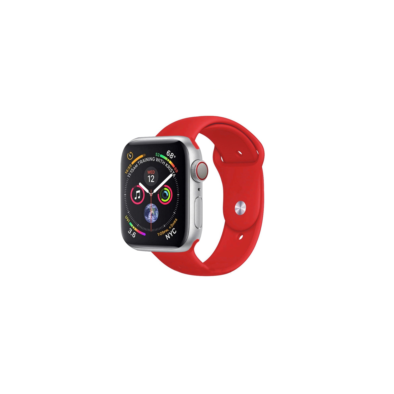 Watch Strap Silicone Sports Band Bracelet M/L Size For Apple iWatch Series 42mm/44mm - Red
