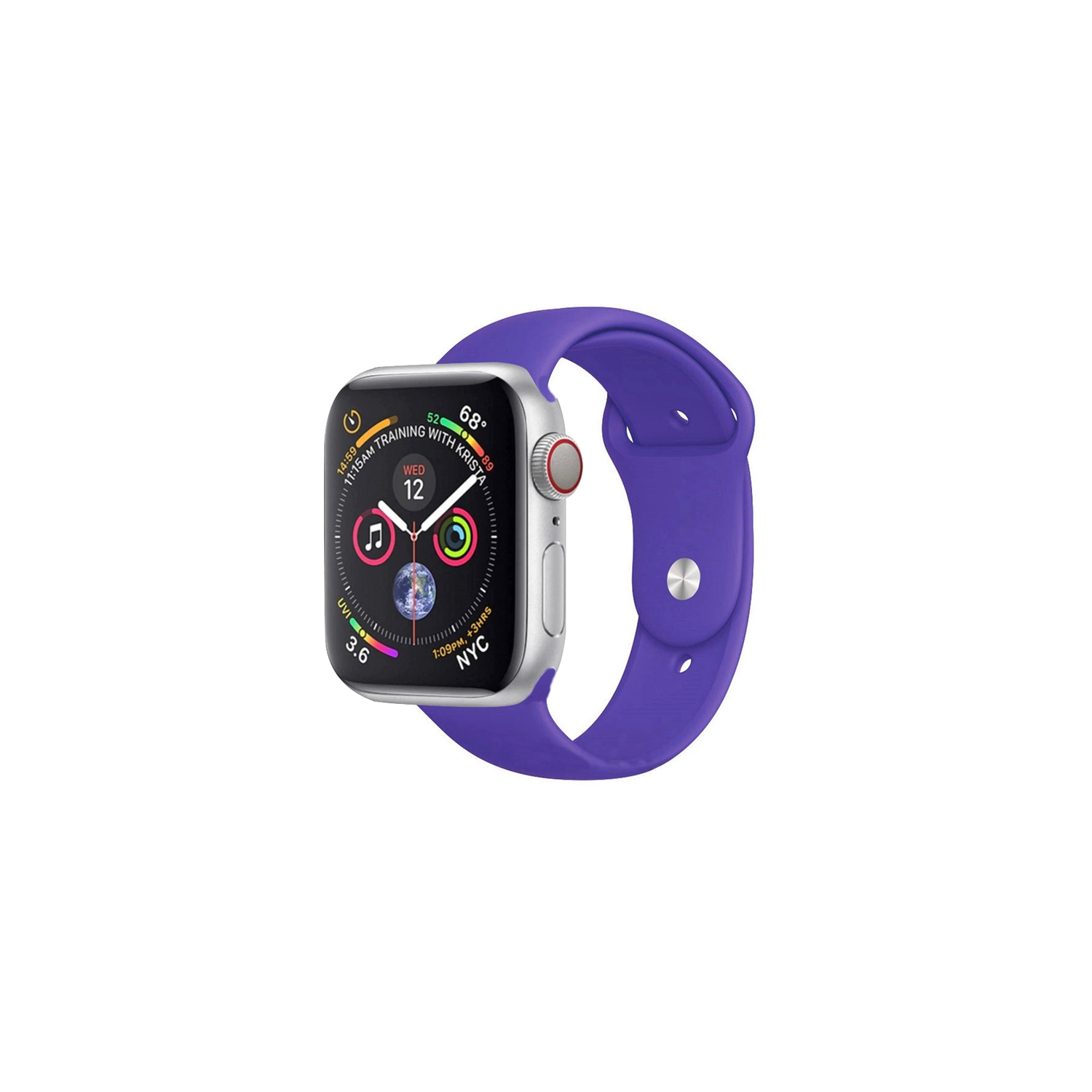 Watch Strap Silicone Sports Band Bracelet M/L Size For Apple iWatch Series 42mm/44mm - Purple
