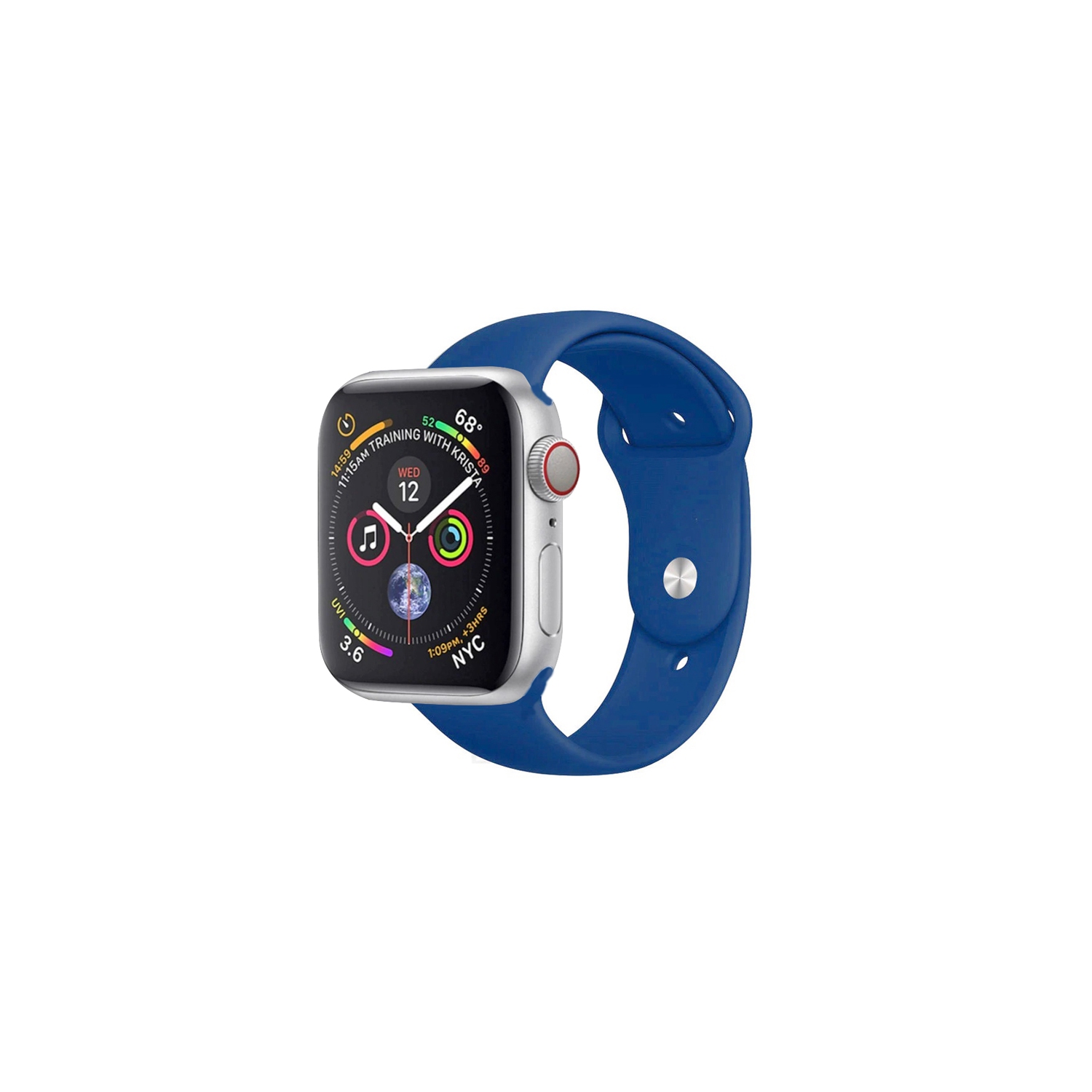 Watch Strap Silicone Sports Band Bracelet M/L Size For Apple iWatch Series 42mm/44mm - Cobalt Blue