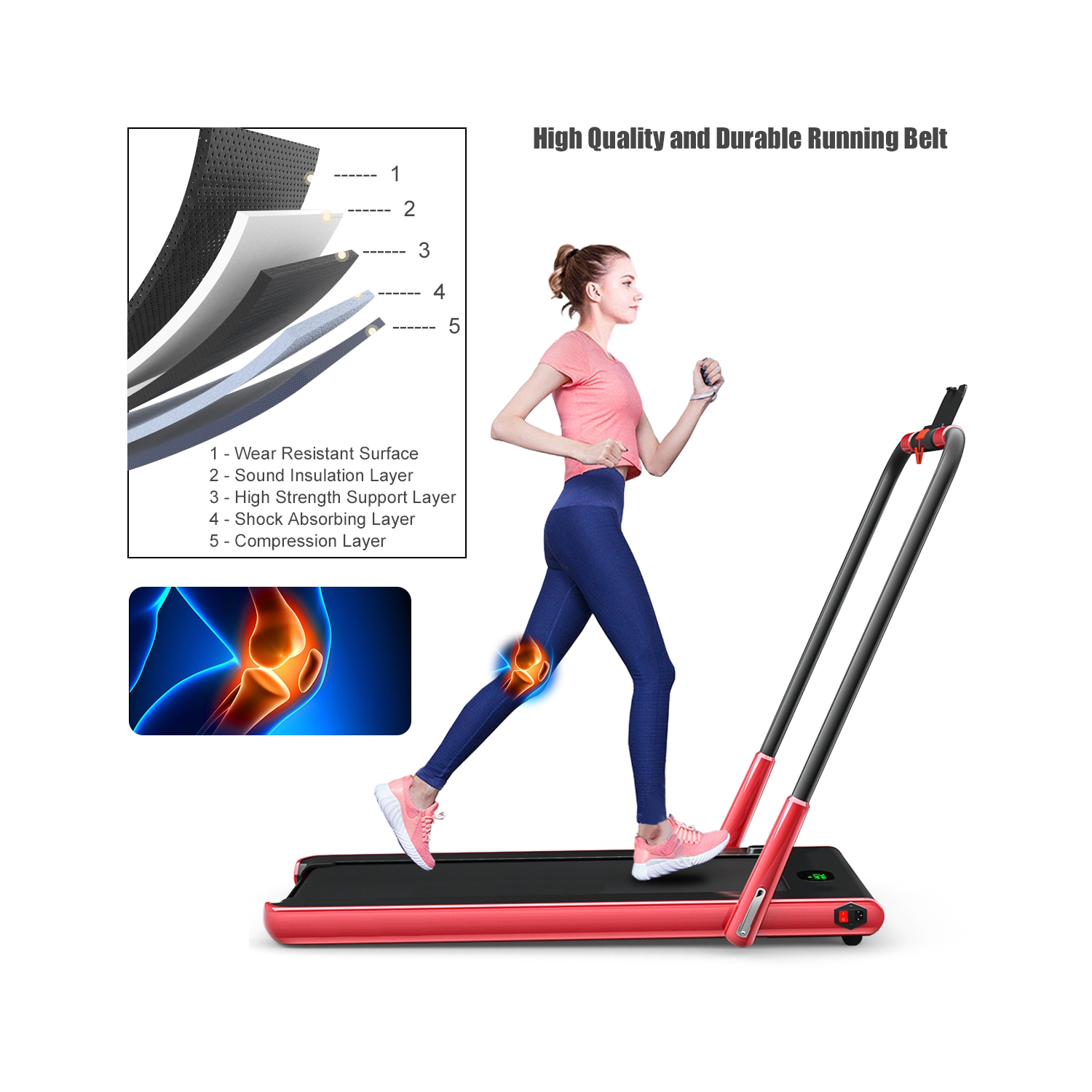 Gymax 2.25HP Under Desk Electric Pad Treadmill Running Machine w/ APP