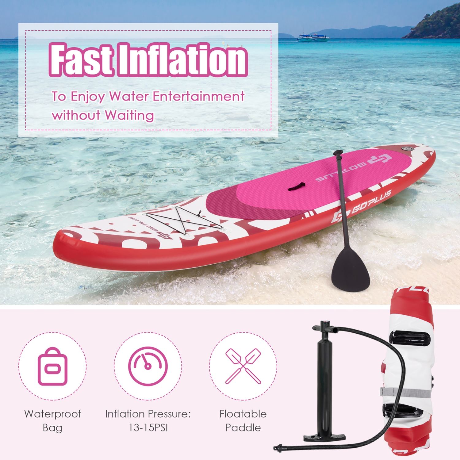 Inflatable Paddle Board Stand up Adults with Adjustable Paddle, 1 Set - Jay  C Food Stores