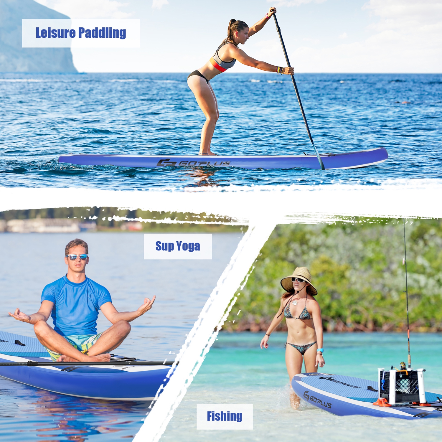 Goplus 11’ Inflatable Stand Up Paddle Board SUP W/Carrying Bag Aluminum Paddle