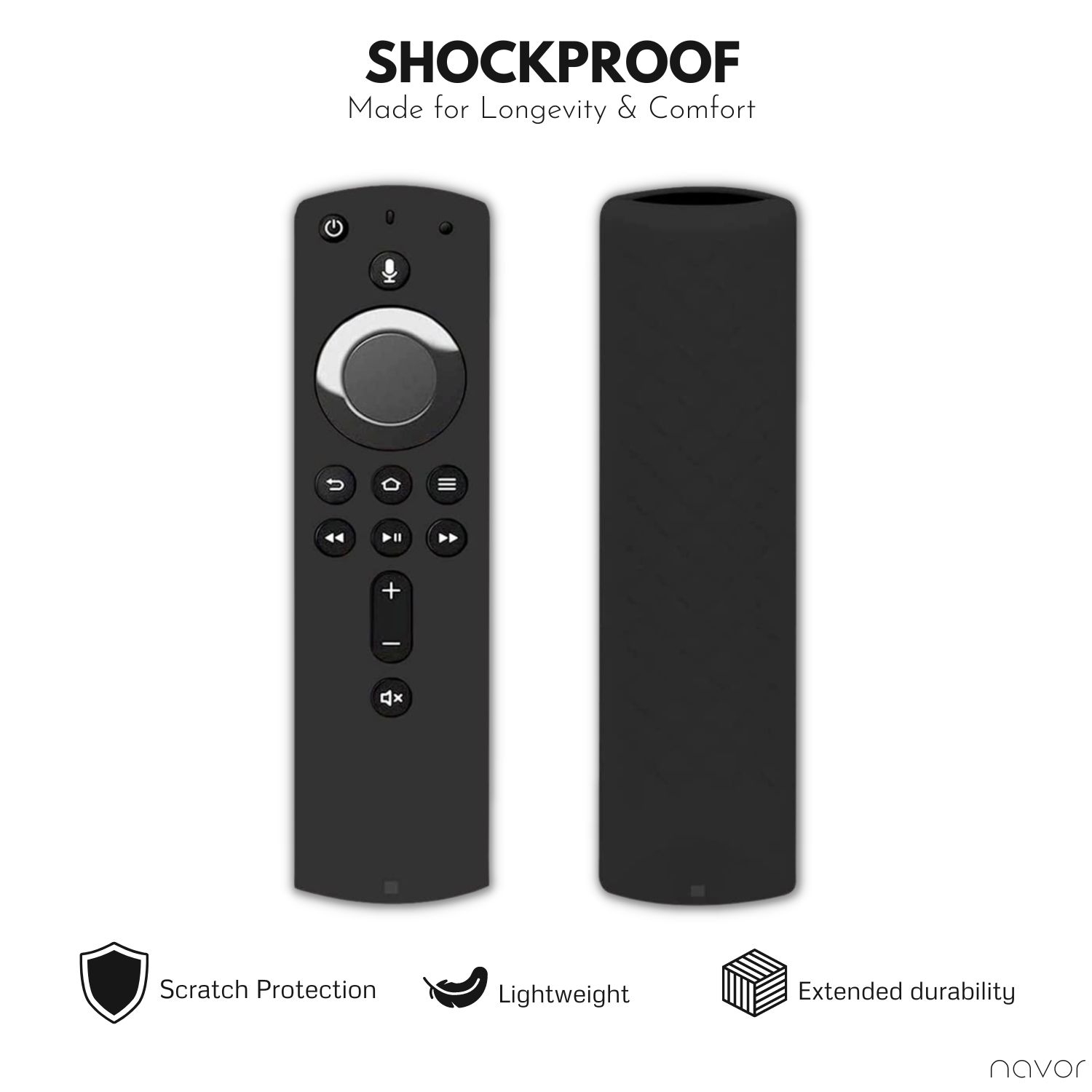 Housse de protection pour Amazon Fire TV Stick 4K Remote Control, Silicone souple Anti Slip Shockproof Dustproof & Washable Cover Case