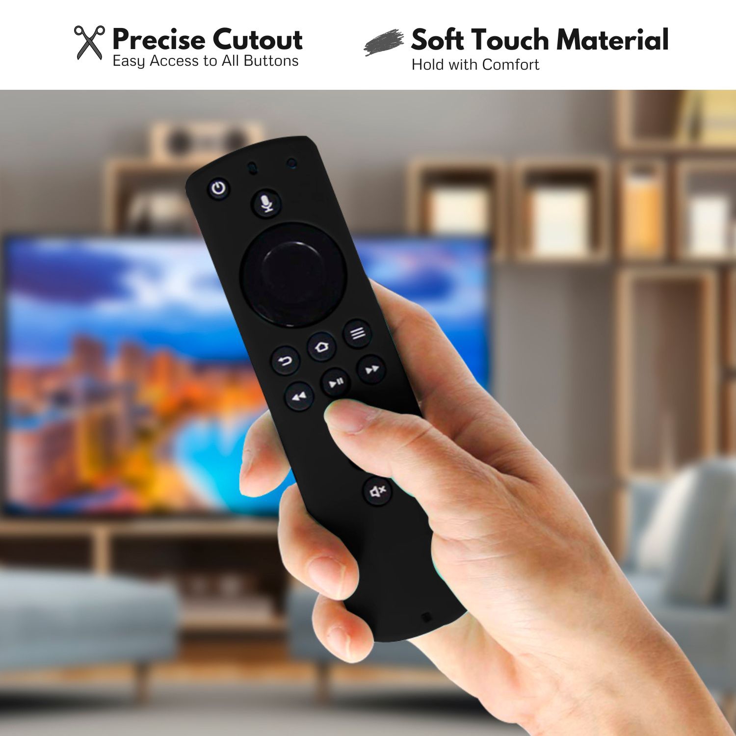 Housse de protection pour Amazon Fire TV Stick 4K Remote Control, Silicone souple Anti Slip Shockproof Dustproof & Washable Cover Case