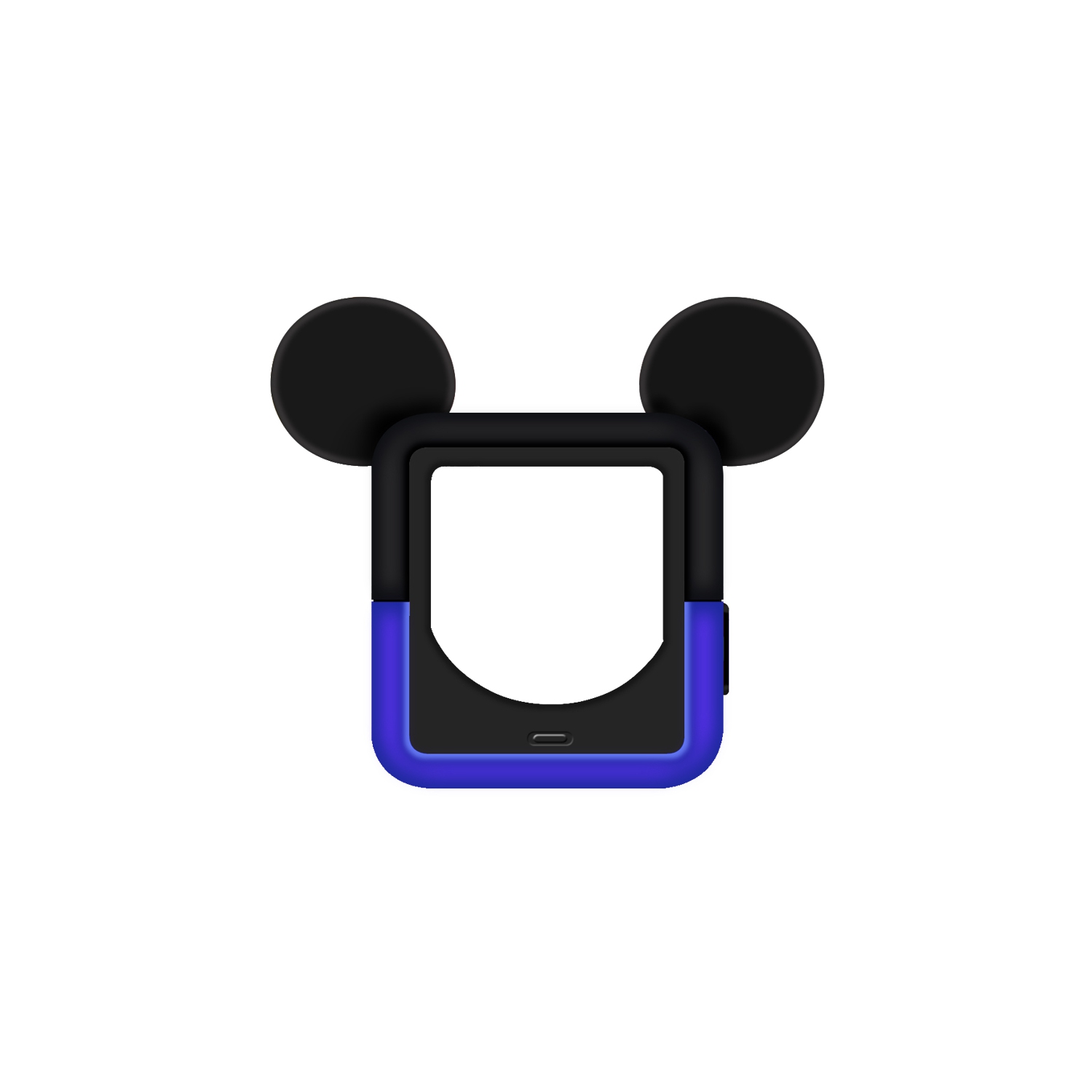 Étui de protection en silicone souple Navor compatible avec l’Apple Watch Series 4 de 44 mm avec les oreilles de Mickey Mouse