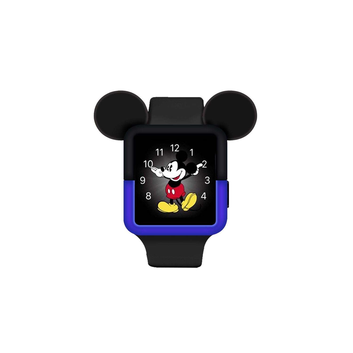 Étui de protection en silicone souple Navor compatible avec l’Apple Watch Series 4 de 44 mm avec les oreilles de Mickey Mouse
