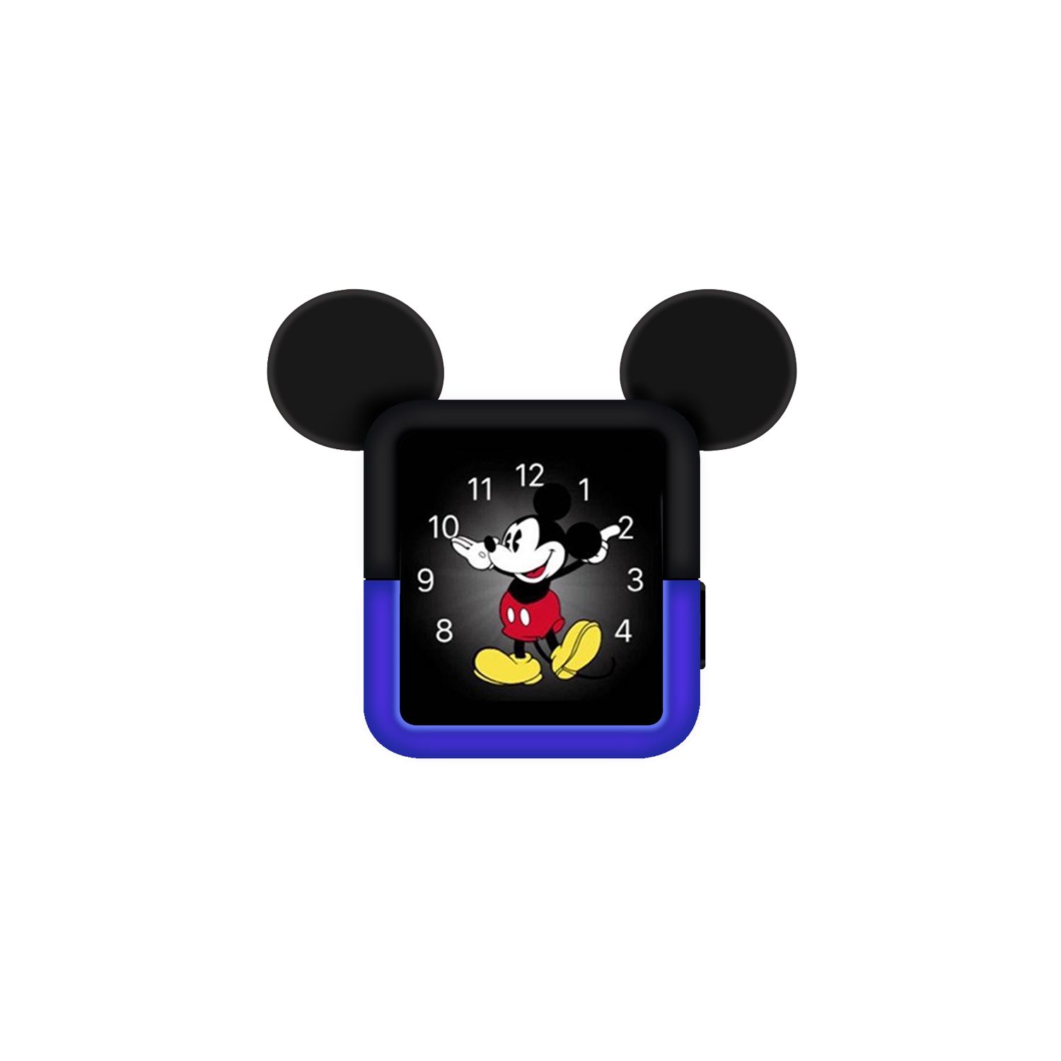 Étui de protection en silicone souple Navor compatible avec l’Apple Watch Series 4 de 44 mm avec les oreilles de Mickey Mouse