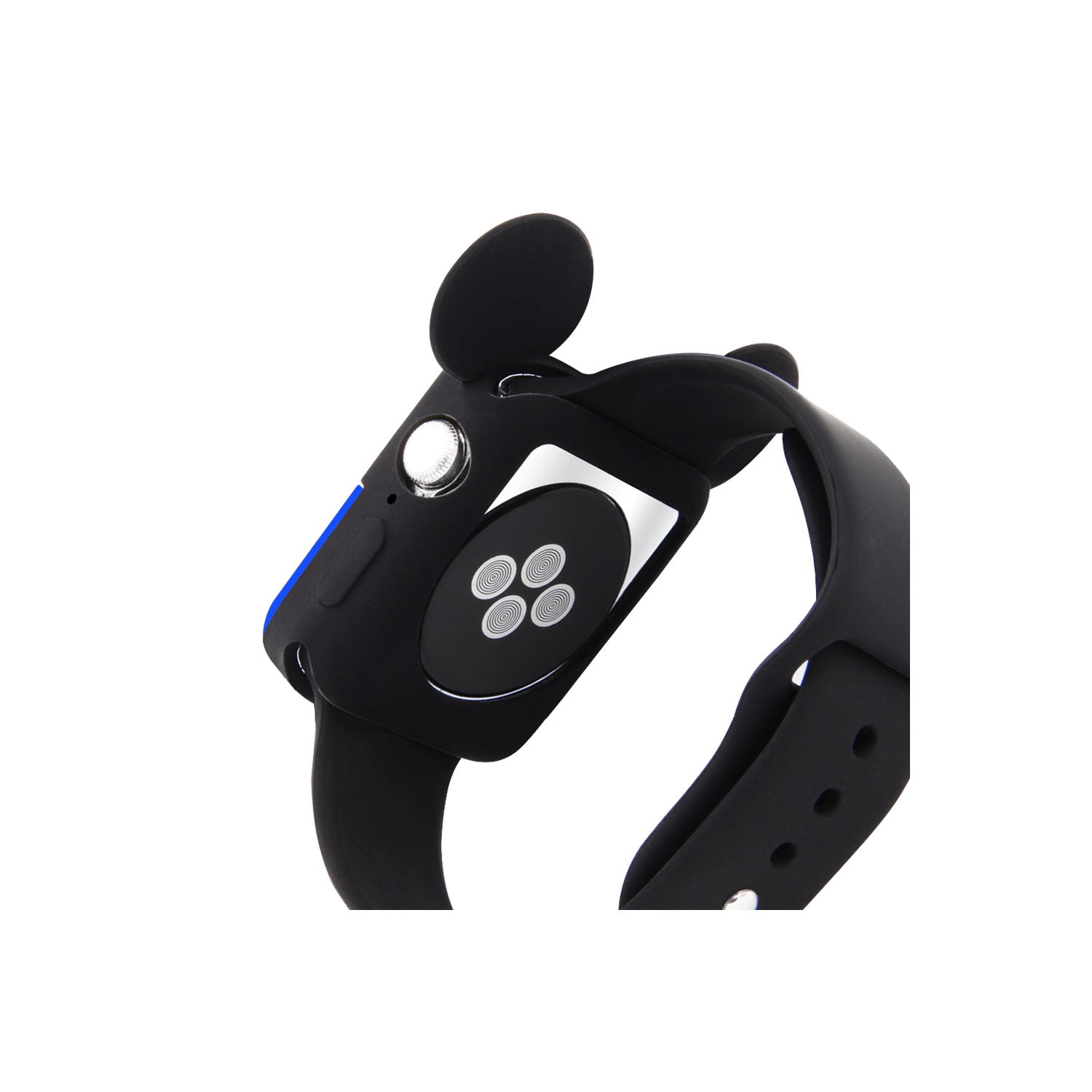 Étui de protection en silicone souple Navor compatible avec l’Apple Watch Series 4 de 44 mm avec les oreilles de Mickey Mouse