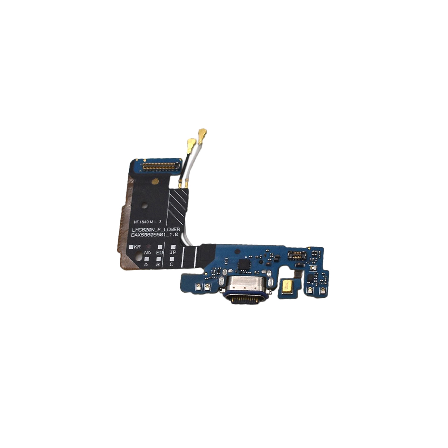 Replacement Charging Port PCB With Microphone Flex + Antenna Flex Compatible With LG G8 ThinQ