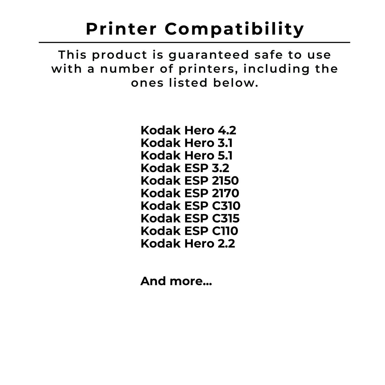 Cartouche d’encre noire à haut rendement KODAK 1550532 compatible avec les imprimantes de Zoomtoner