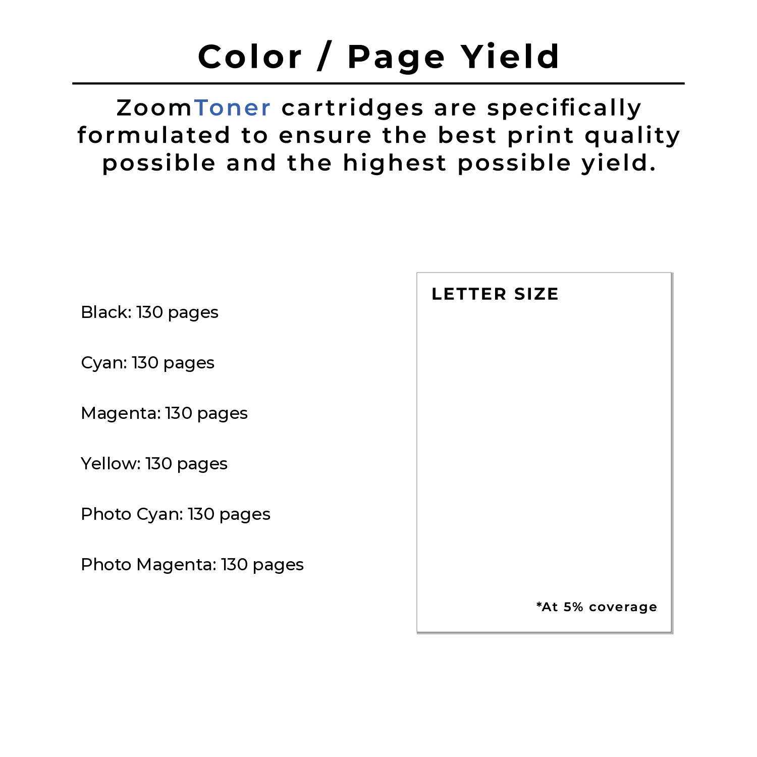 Zoomtoner Compatible CANON W6400 Set Ink / Inkjet Cartridge Black Cyan Magenta Photo Cyan / Light Cyan Photo Magenta / Light M