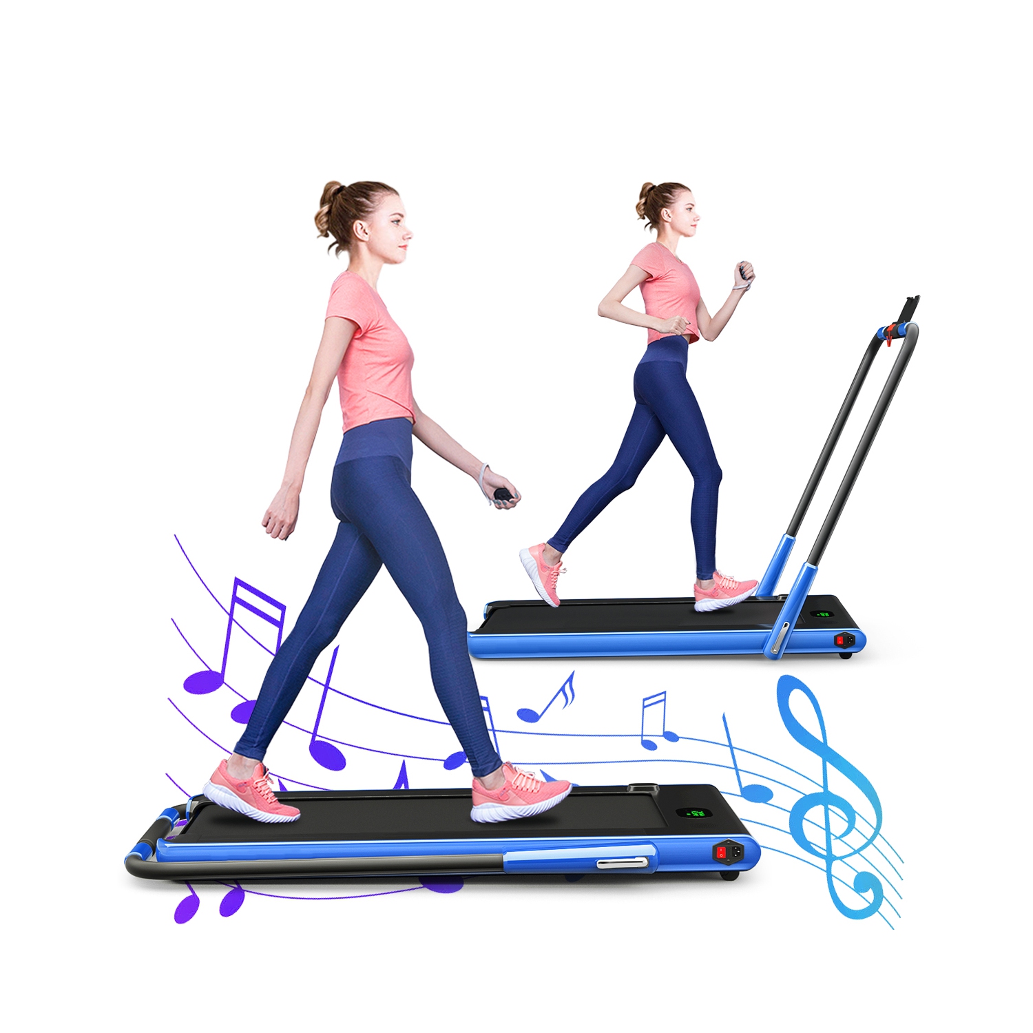 Gymax 2.25HP Under Desk Electric Pad Treadmill Running Machine w/ APP