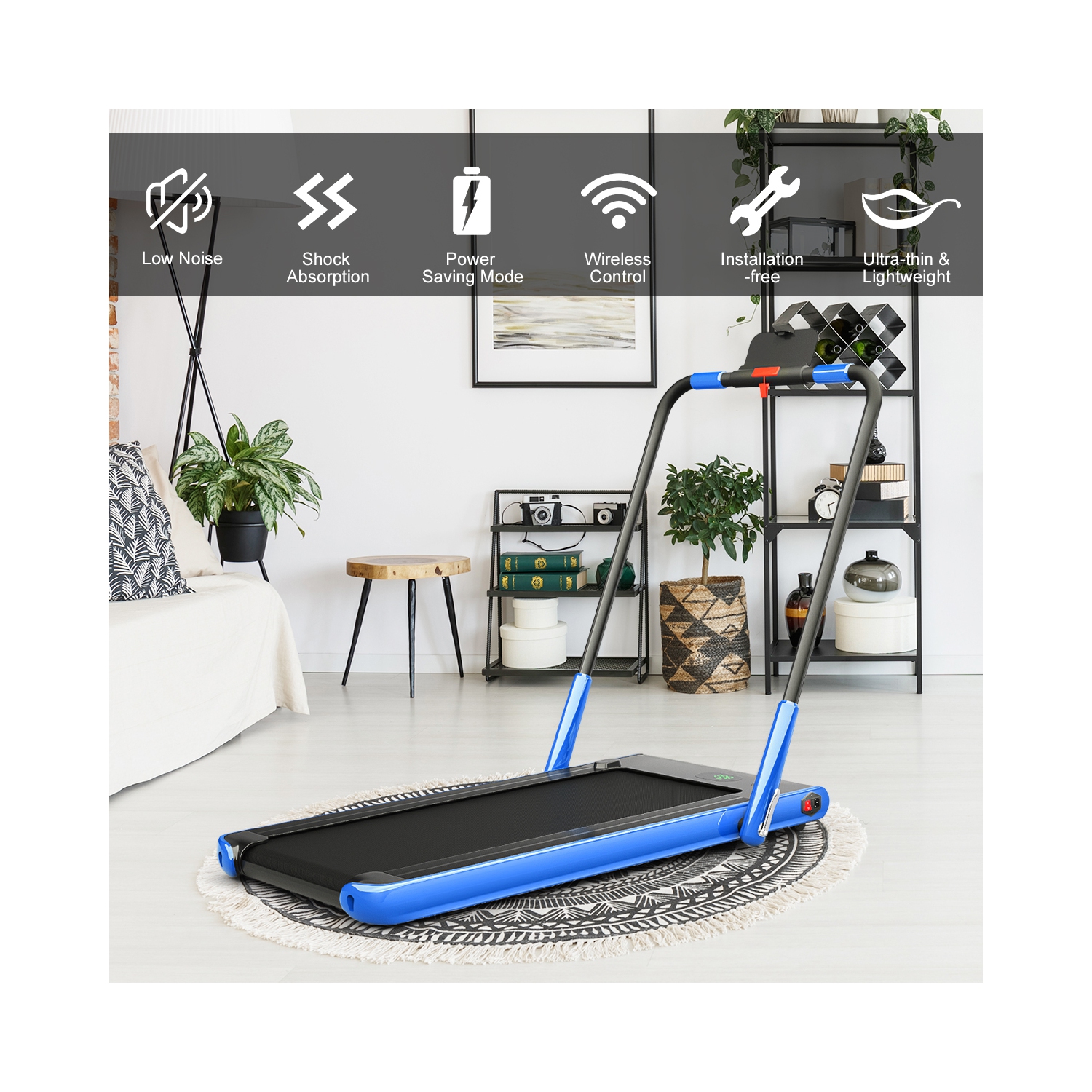 Gymax 2.25HP Under Desk Electric Pad Treadmill Running Machine w/ APP