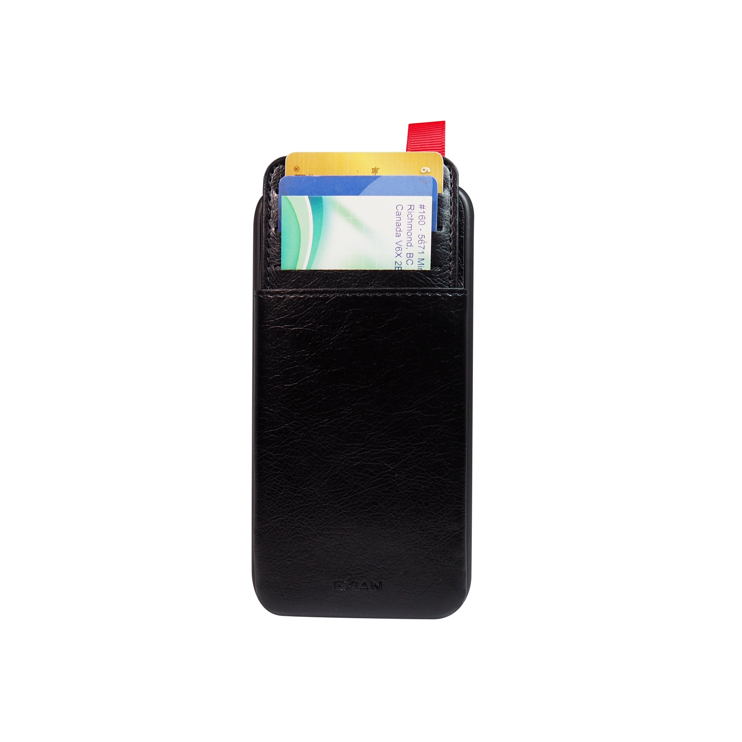 Cuir de polyuréthane iPhone 11 d’Exian avec porte-cartes 3-noir
