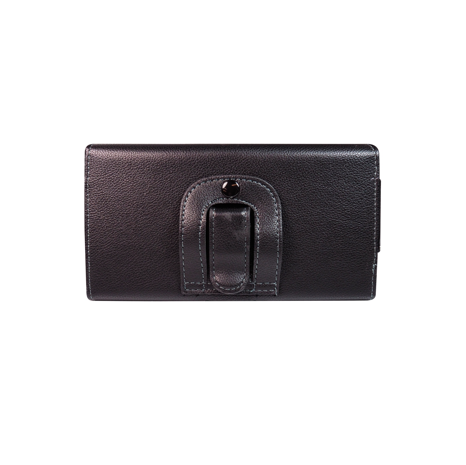 Pochette en cuir de polyuréthane d’Exian avec coupe-ceinture et fentes pour cartes de 6.25 x 3,25 po, noir