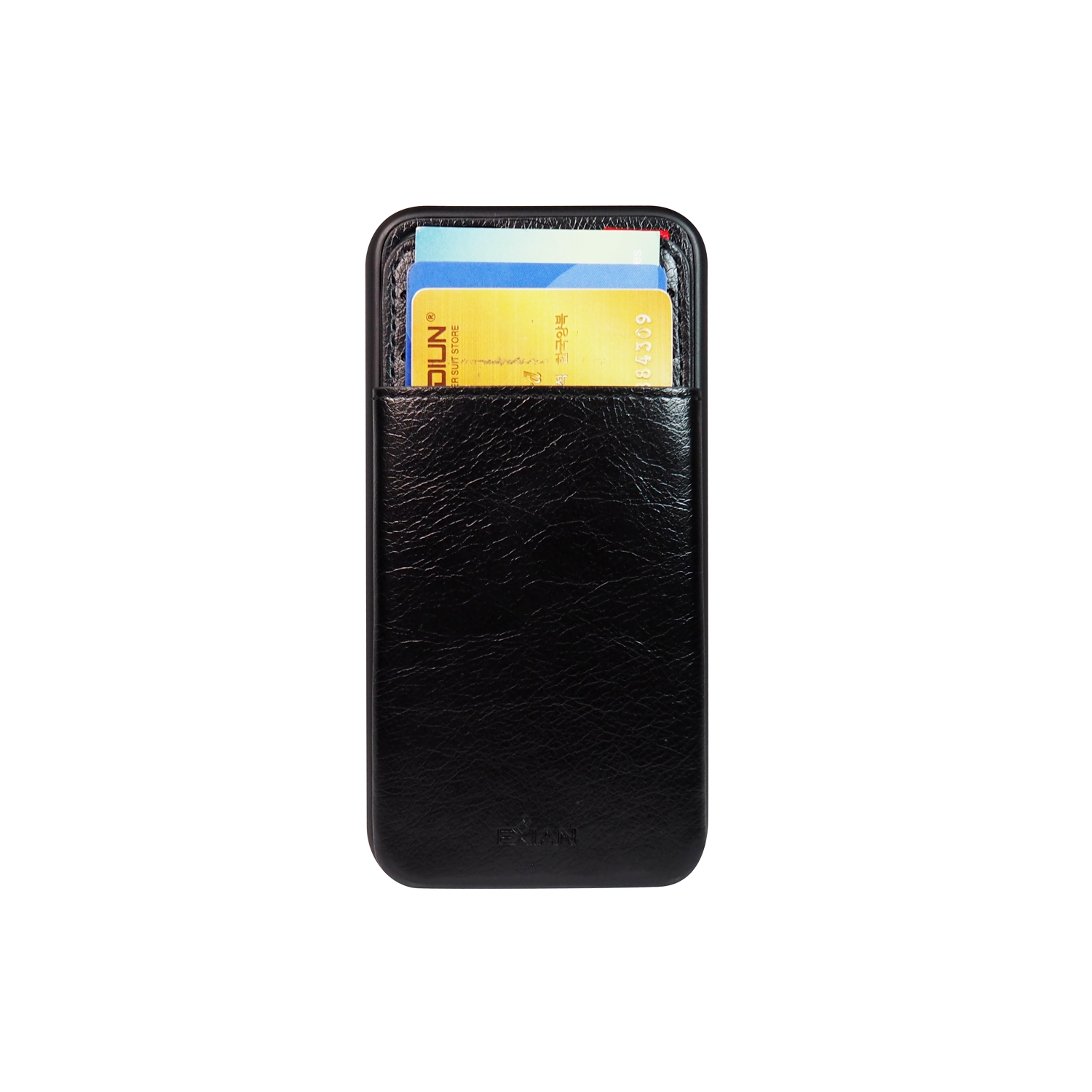 Cuir de polyuréthane iPhone 11 Pro d’Exian avec porte-cartes 3-noir