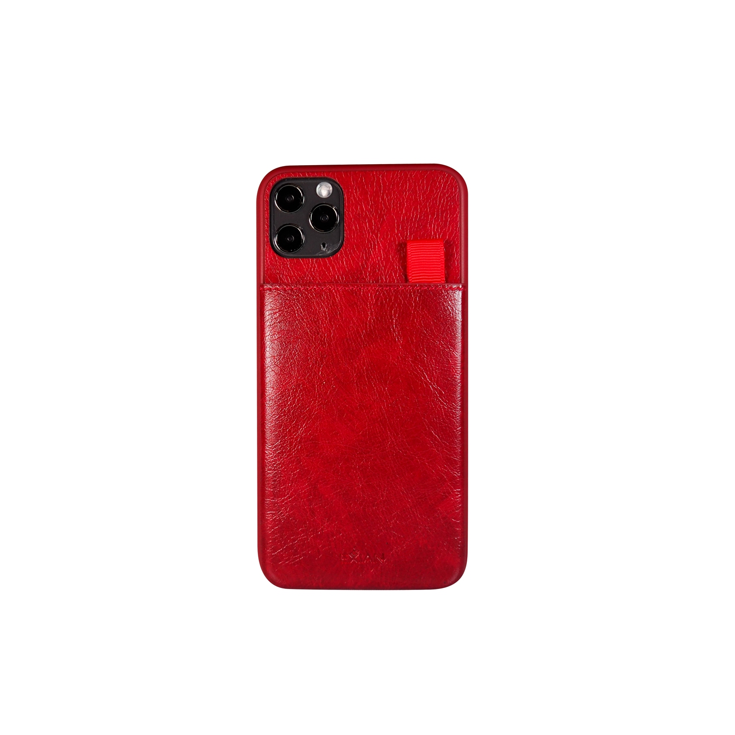 Cuir de polyuréthane iPhone 11 Pro d’Exian avec porte-cartes 3-Rouge