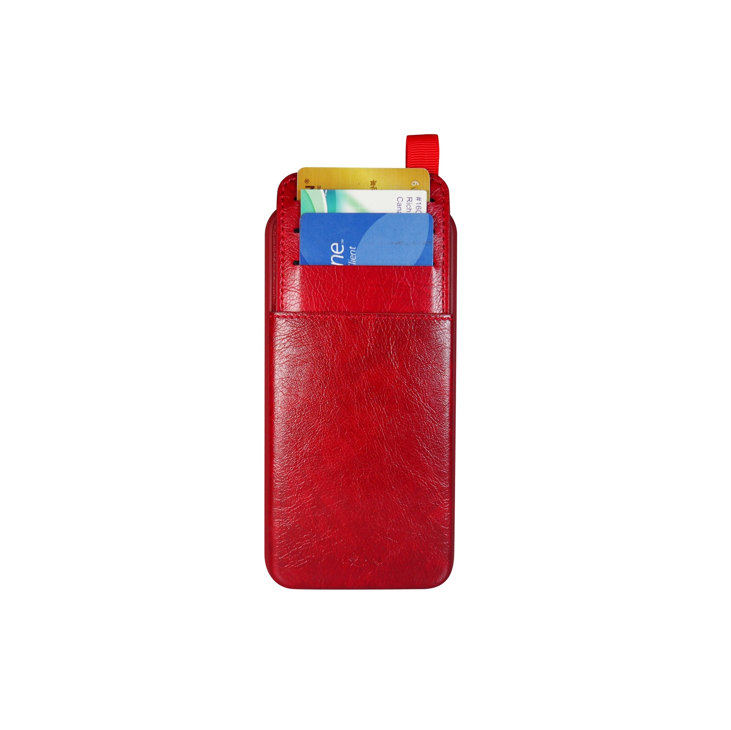 Cuir de polyuréthane iPhone 11 Pro d’Exian avec porte-cartes 3-Rouge