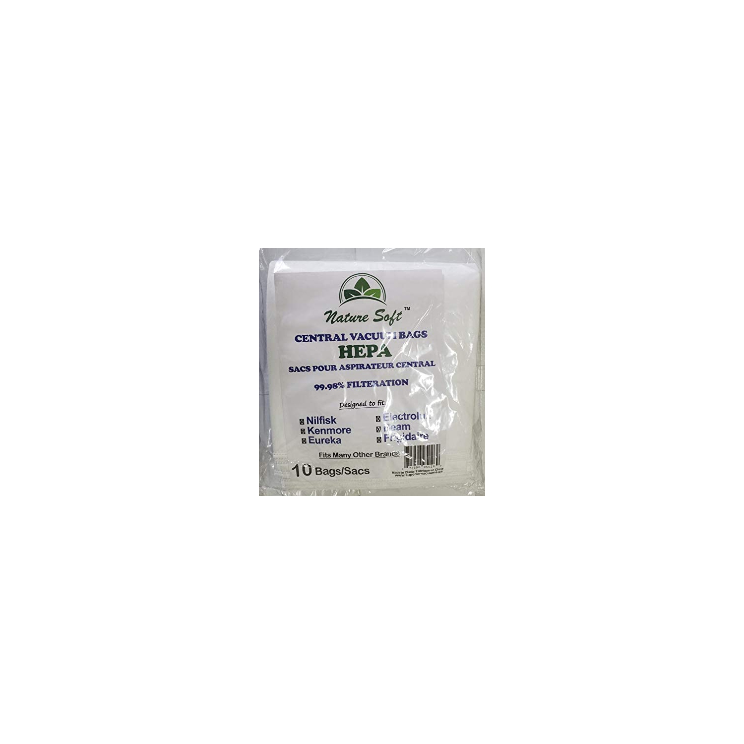 Nilfisk Central Vacuum Bags By Nature Soft Home Care HEPA Bags 478547, Compatible Replacement for Beam, Electrolux,