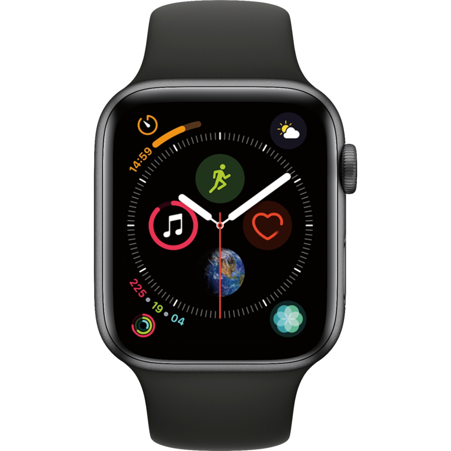 Refurbished (Excellent) - Apple Watch Series 4 (GPS) 44mm Space Gray Aluminum with Black Sport Band - Certified Refurbished
