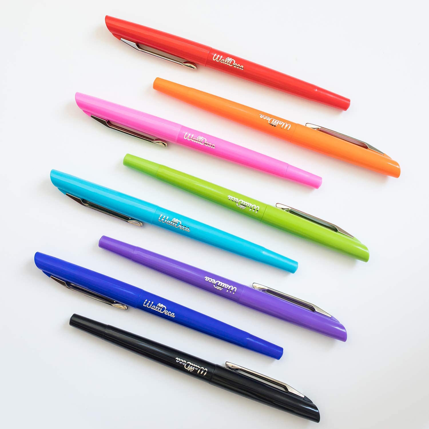 Stylos à pointe en feutre WallDeca, pointe fine, couleurs variées, paq. 8 | Made For Everyday Writing, journals, Notes et Doodling