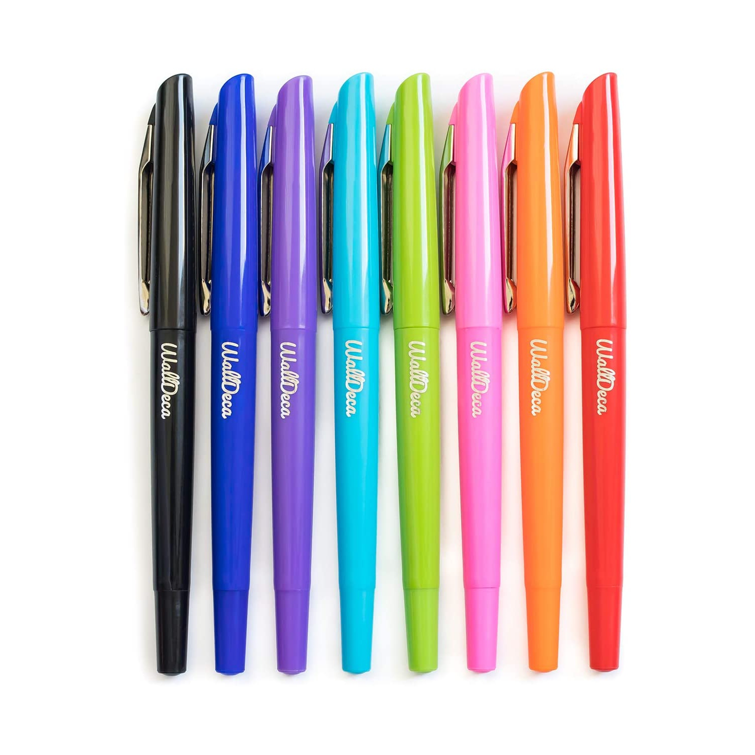 Stylos à pointe en feutre WallDeca, pointe fine, couleurs variées, paq. 8 | Made For Everyday Writing, journals, Notes et Doodling
