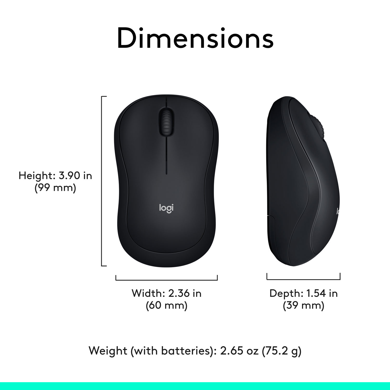 Logitech M185 Wireless Optical Mouse - Black