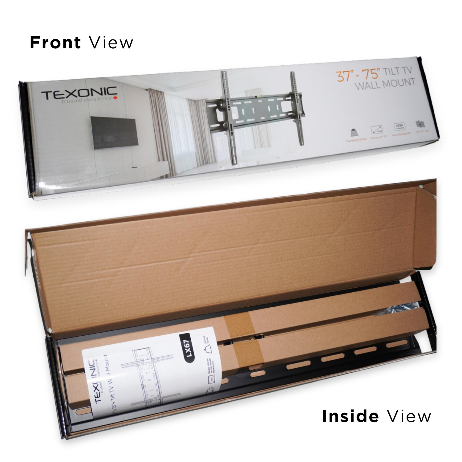 Free Shipping | TEXONIC 37" to 75" Heavy Duty Slim Tilt TV Wall Mount