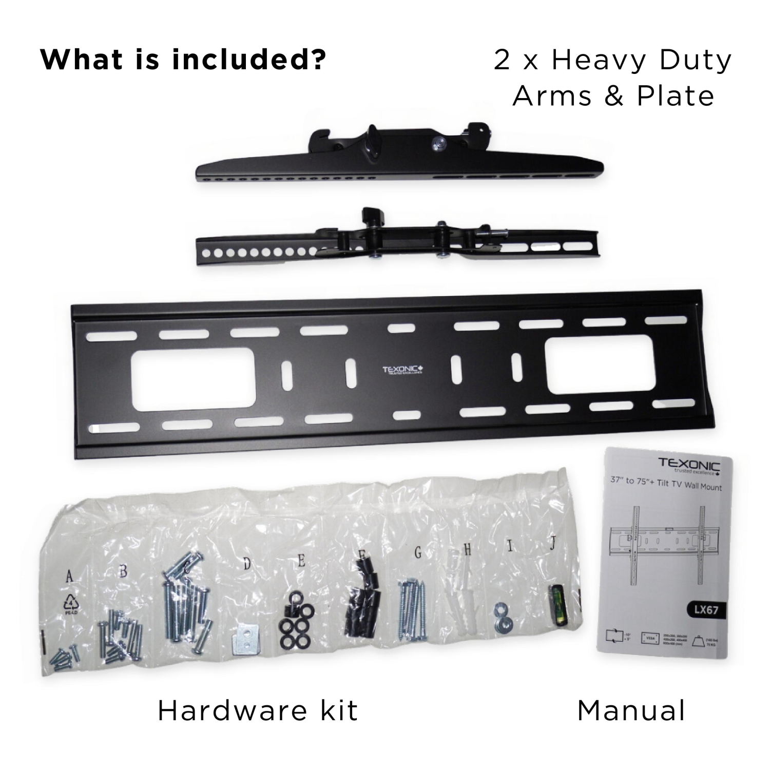 Free Shipping | TEXONIC 37" to 75" Heavy Duty Slim Tilt TV Wall Mount