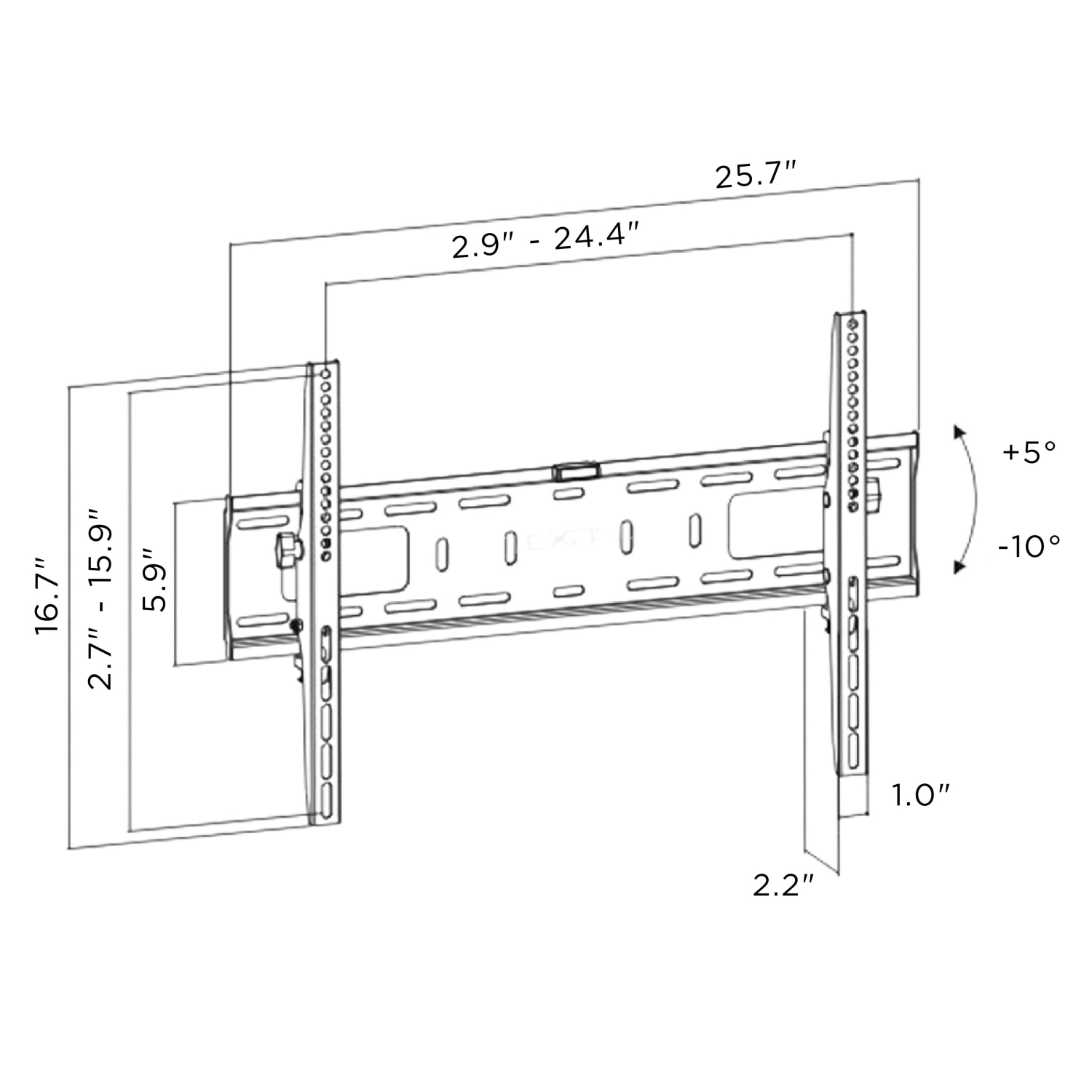 Free Shipping | TEXONIC 37" to 75" Heavy Duty Slim Tilt TV Wall Mount
