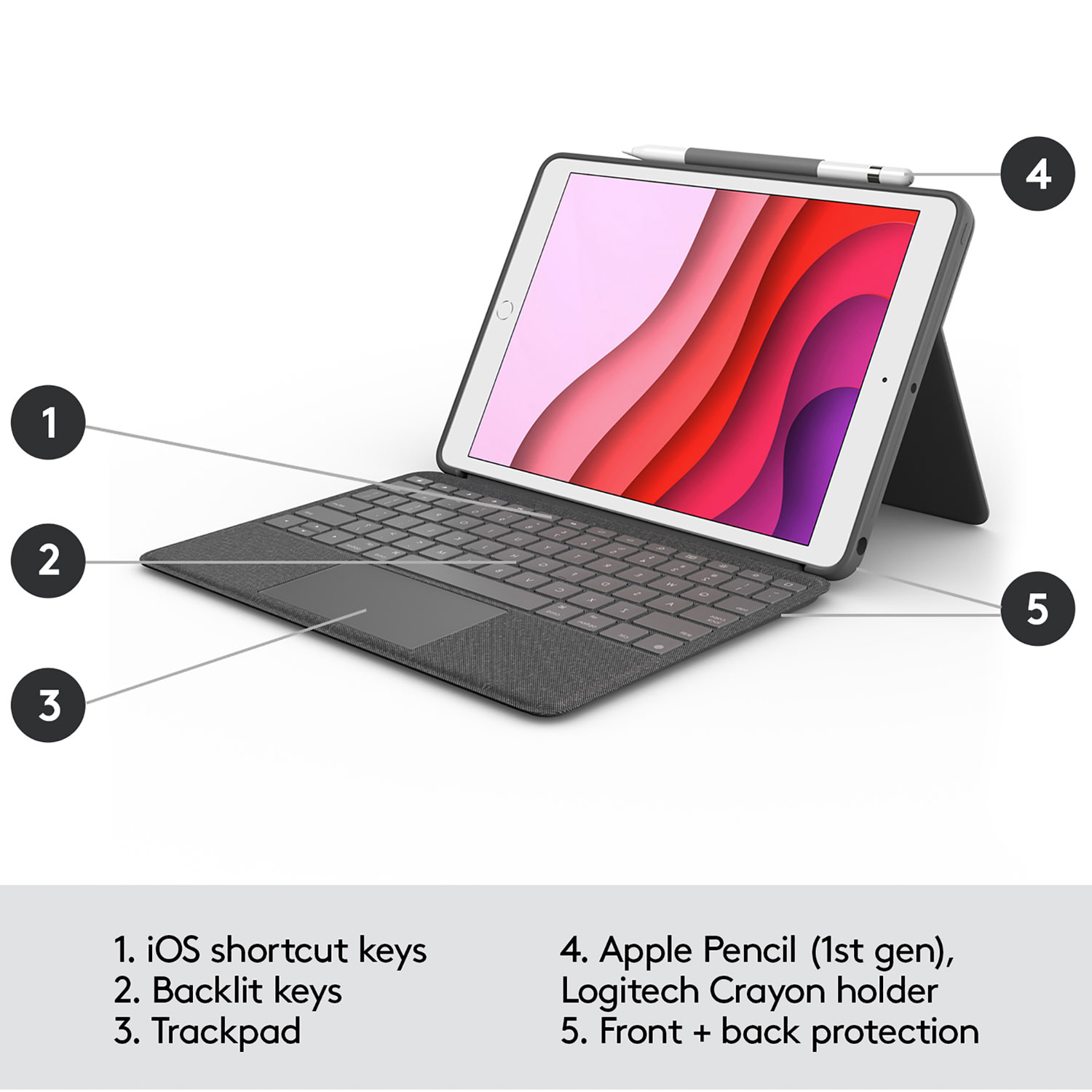Logitech Combo Touch Keyboard Case for iPad - English