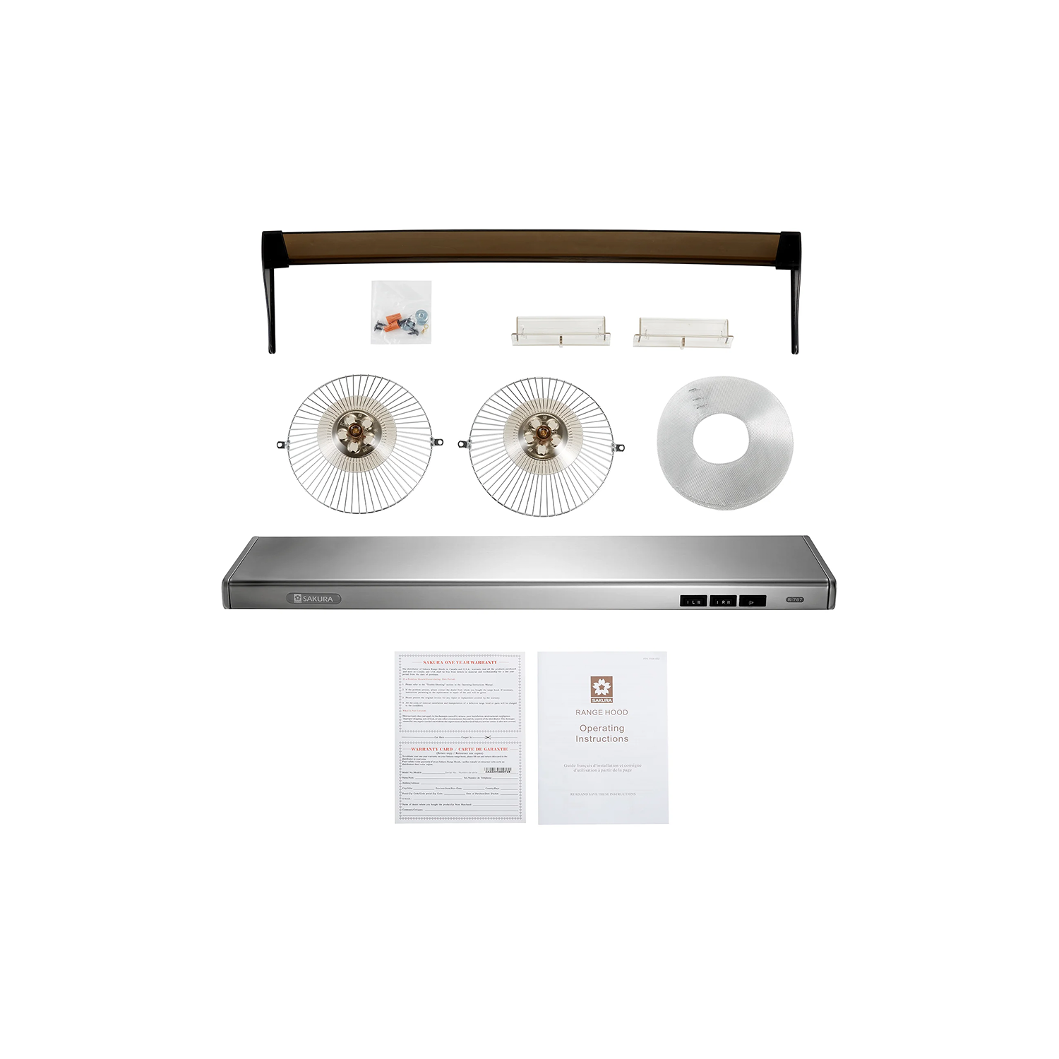 Hotte de dessous d’armoire de 30 po de Sakura - acier inoxydable